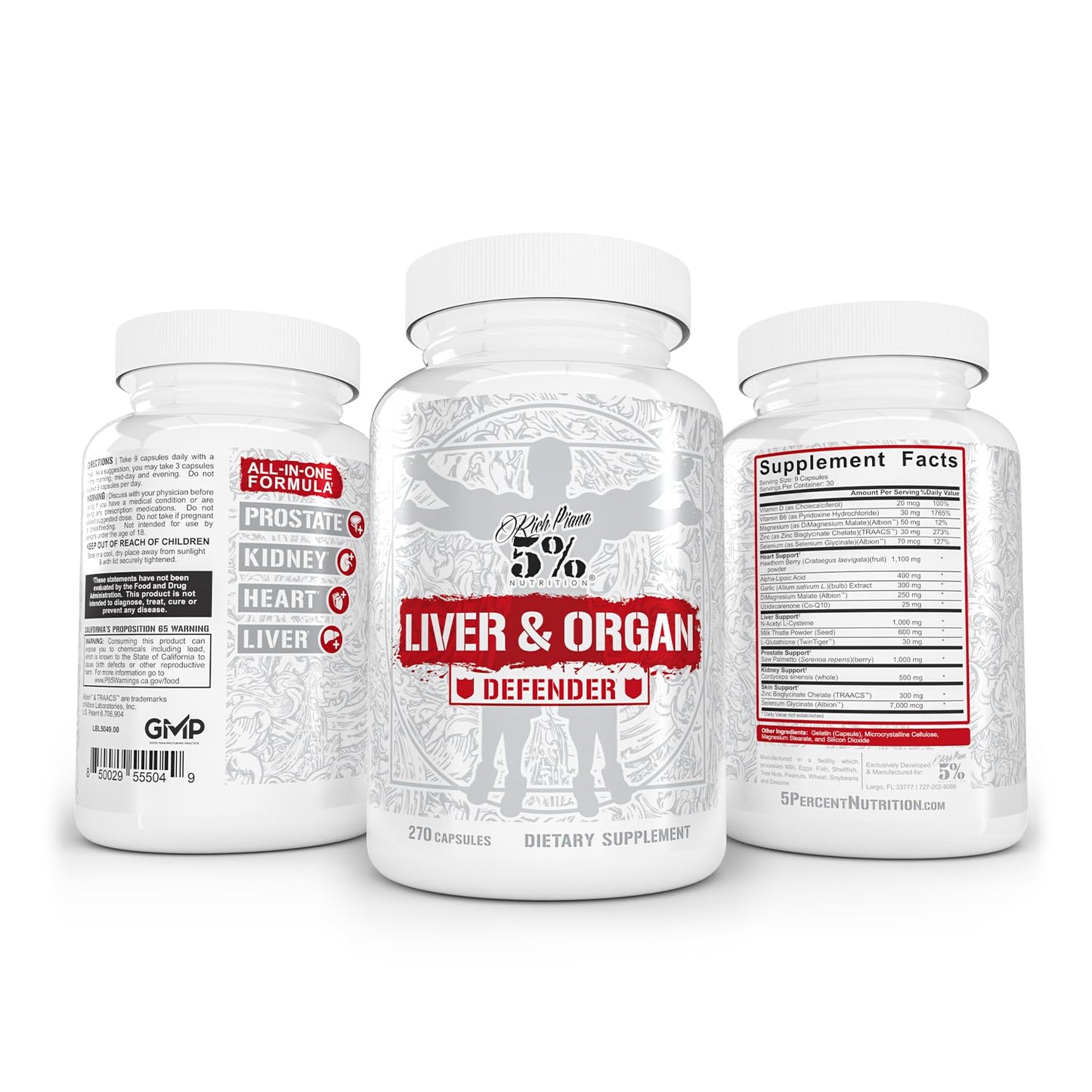 5% Nutrition Liver & Organ Defender Cycle Support Plus NAC Capsule, 270 Count