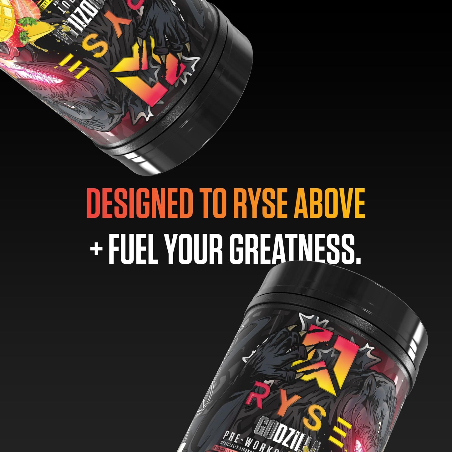 RYSE Up Supplements Godzilla X Noel Deyzel Pre Workout Powder Strawberry Mango 400mg Caffeine High Stim Pre-Workout for Men & Women with Citrulline & Beta Alanine Energy, Pump & Focus, 25.6 oz