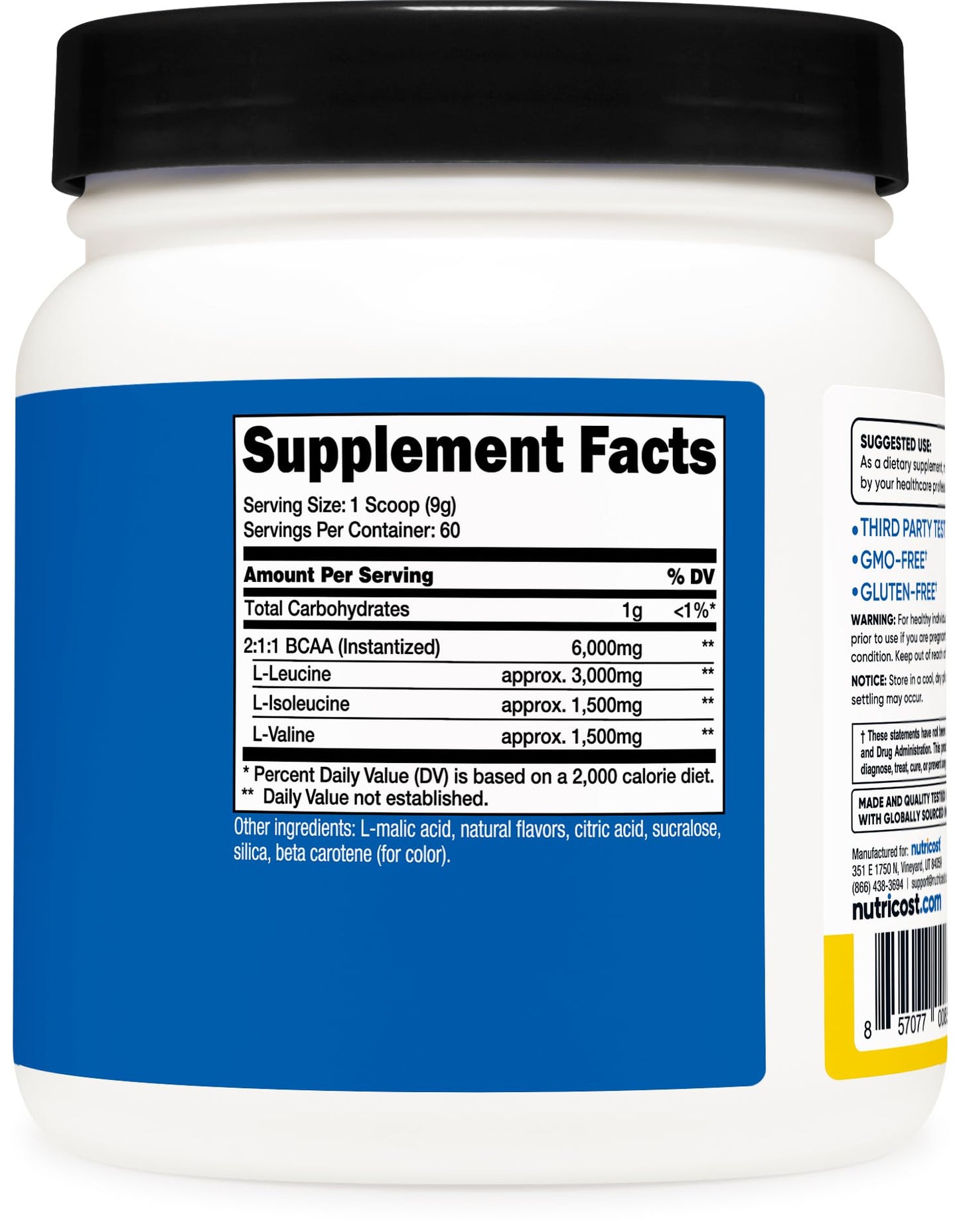 Nutricost BCAA Powder 18.6 Ounce