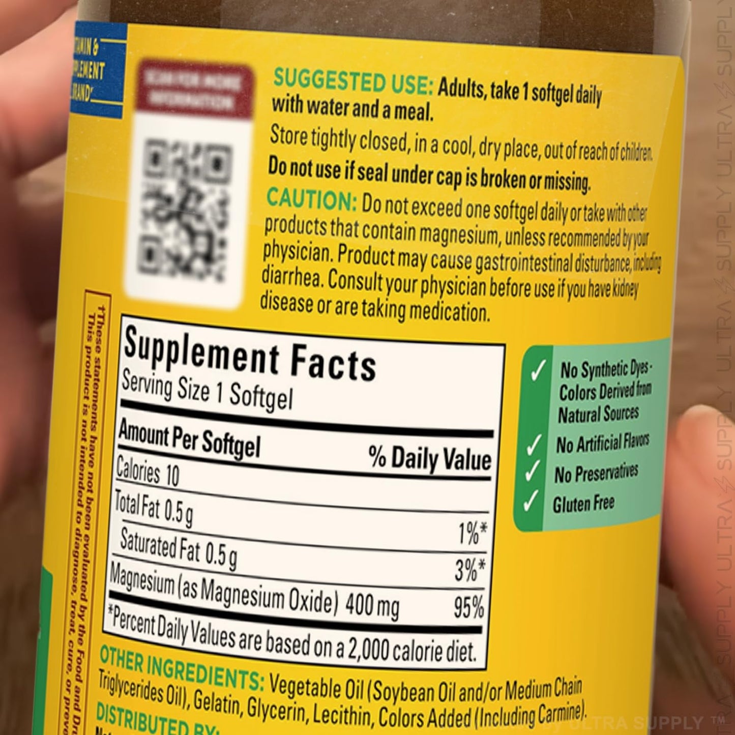 Generic Magnesium Softgels Extra Strength 400mg, 180 Count