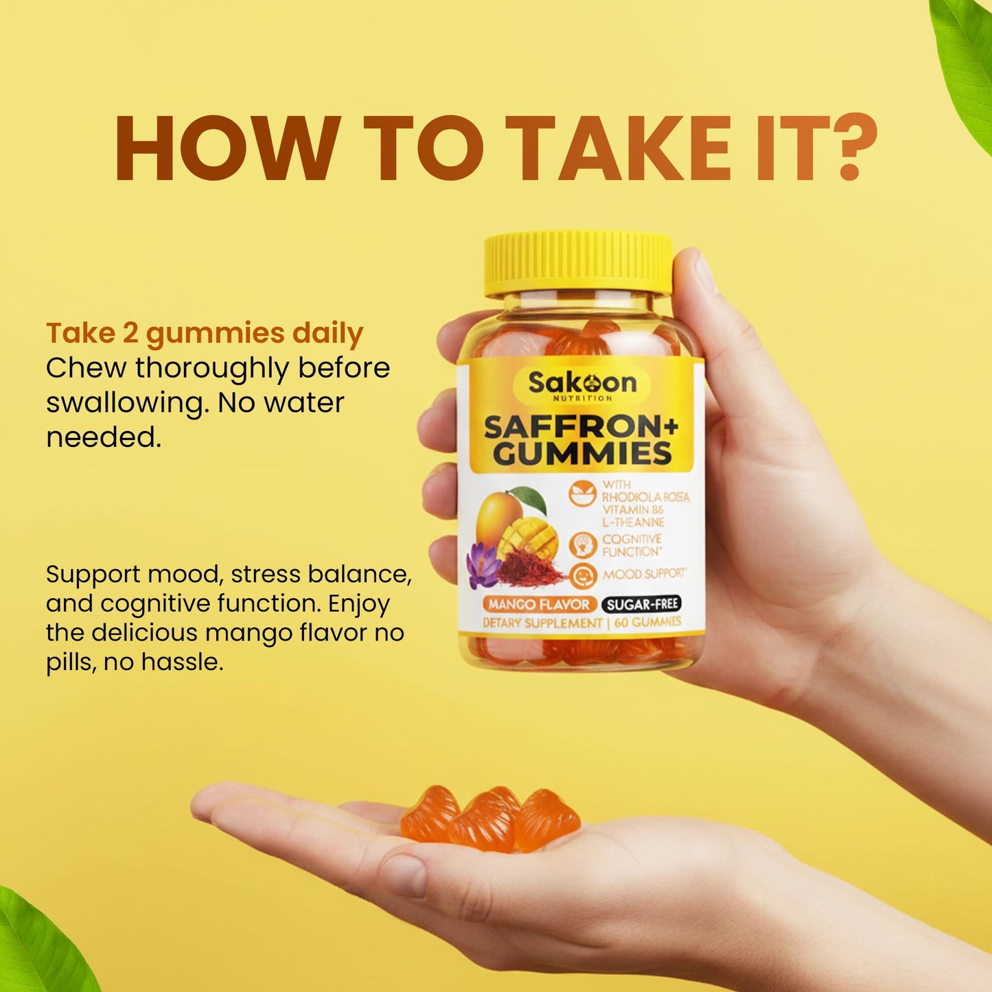 Sakoon Nutrition Saffron Gummies Gummy 90 Count