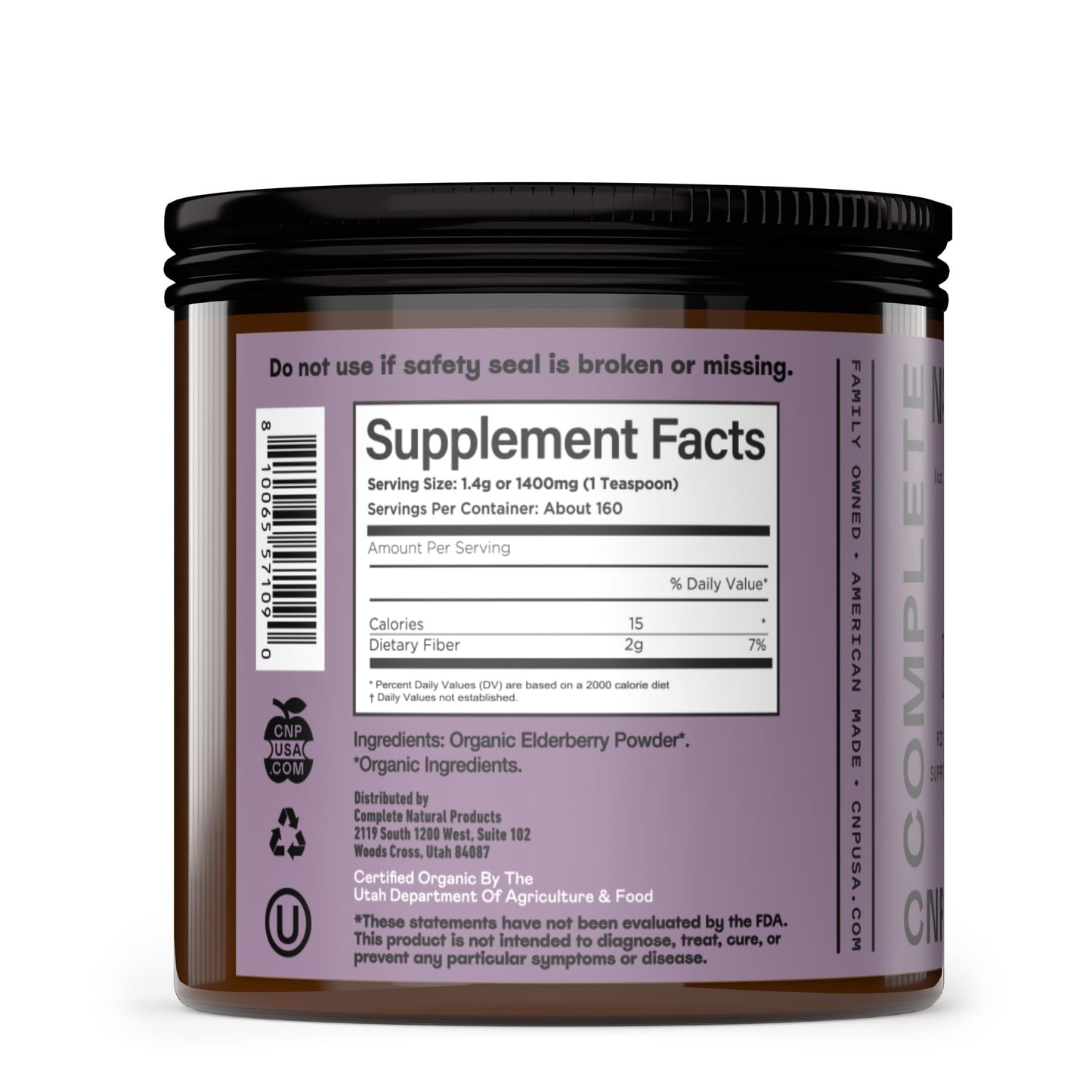 Complete Natural Products Organic Elderberry Powder 8 Ounce