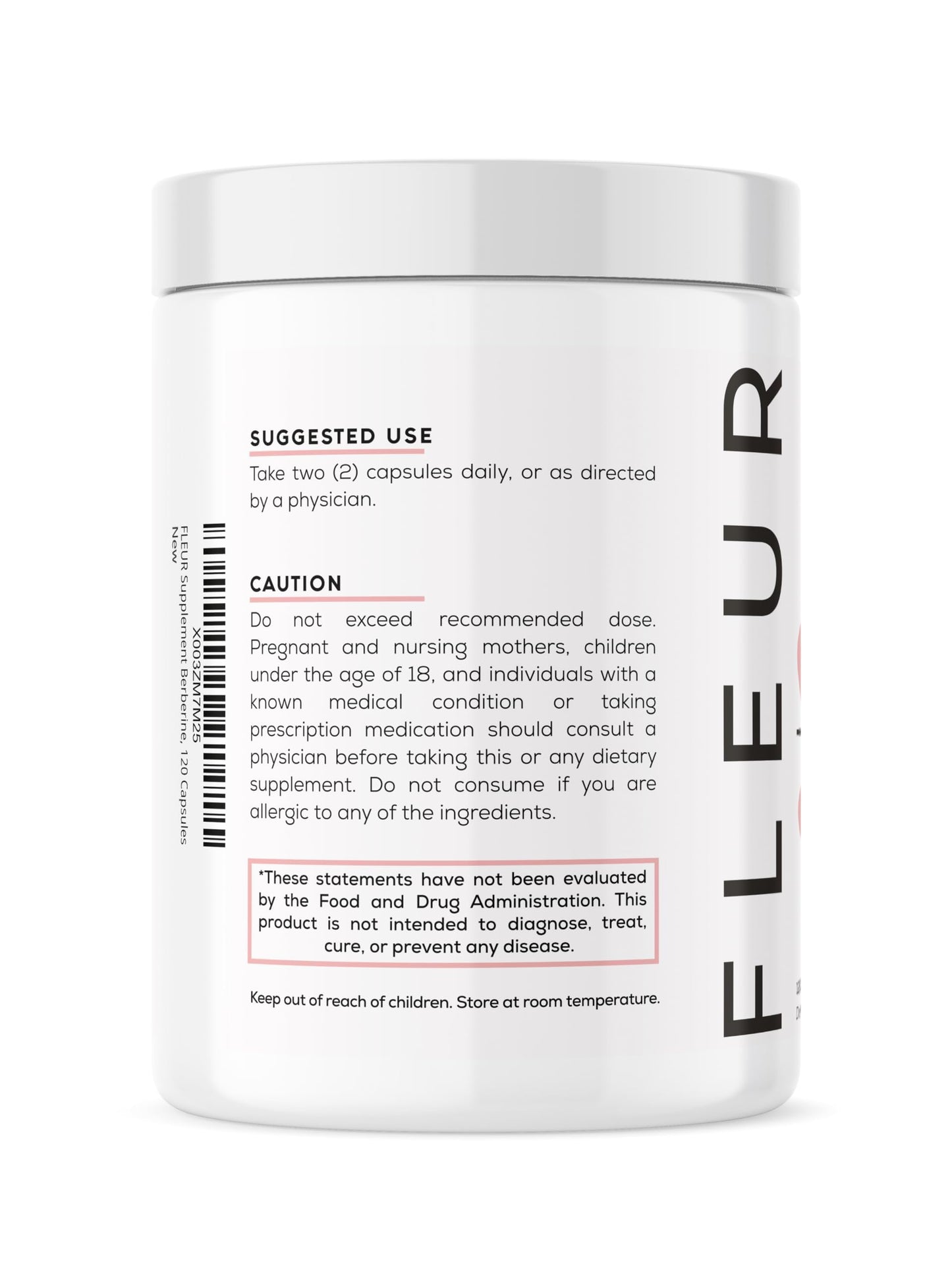 FLEUR Berberine HCL with Organic Cinnamon, Bitter Melon & Green Tea Extract, 120 Capsules