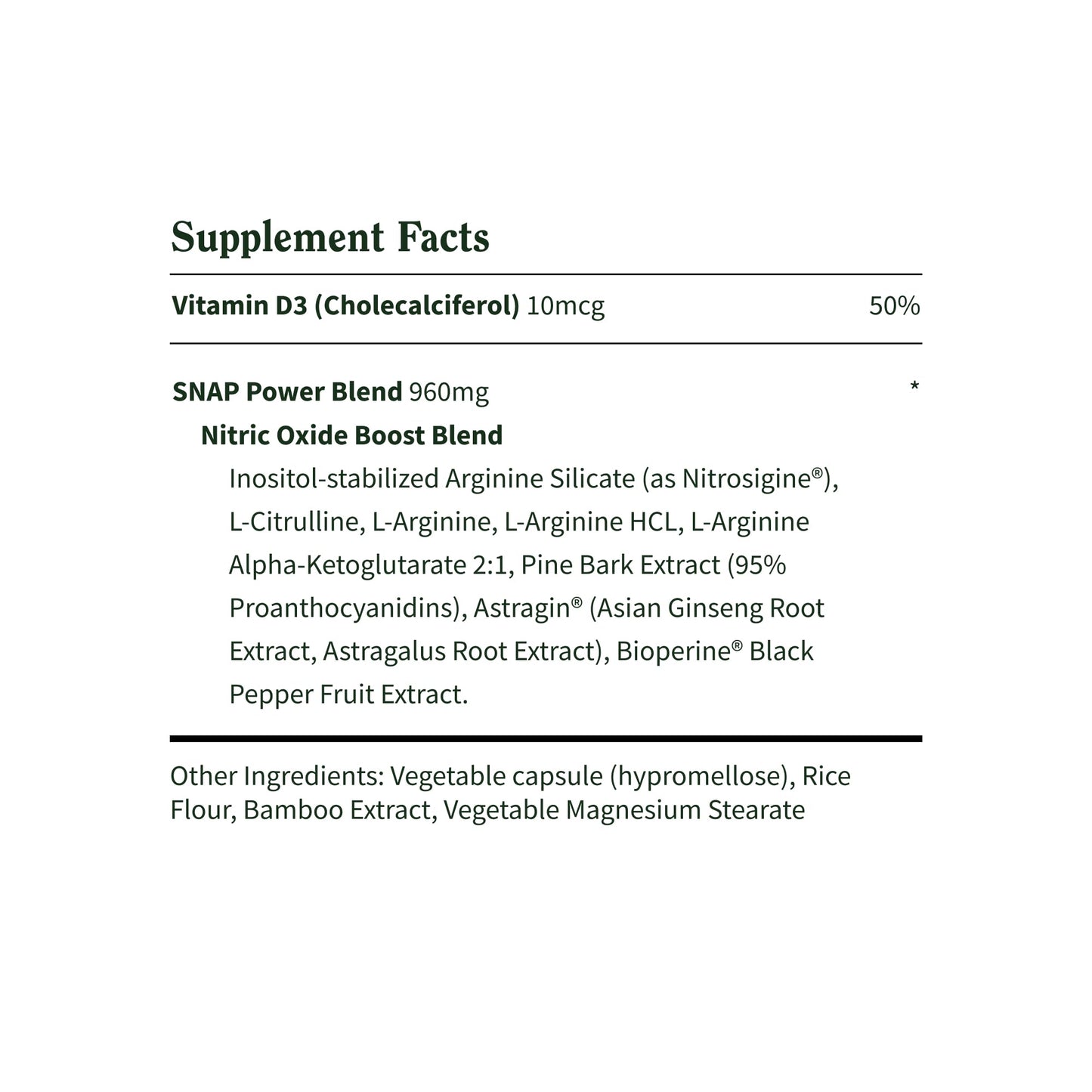 Snap Supplements L-Arginine, L-Citrulline & 3 Forms of L-Arginine Capsules, 60 Count