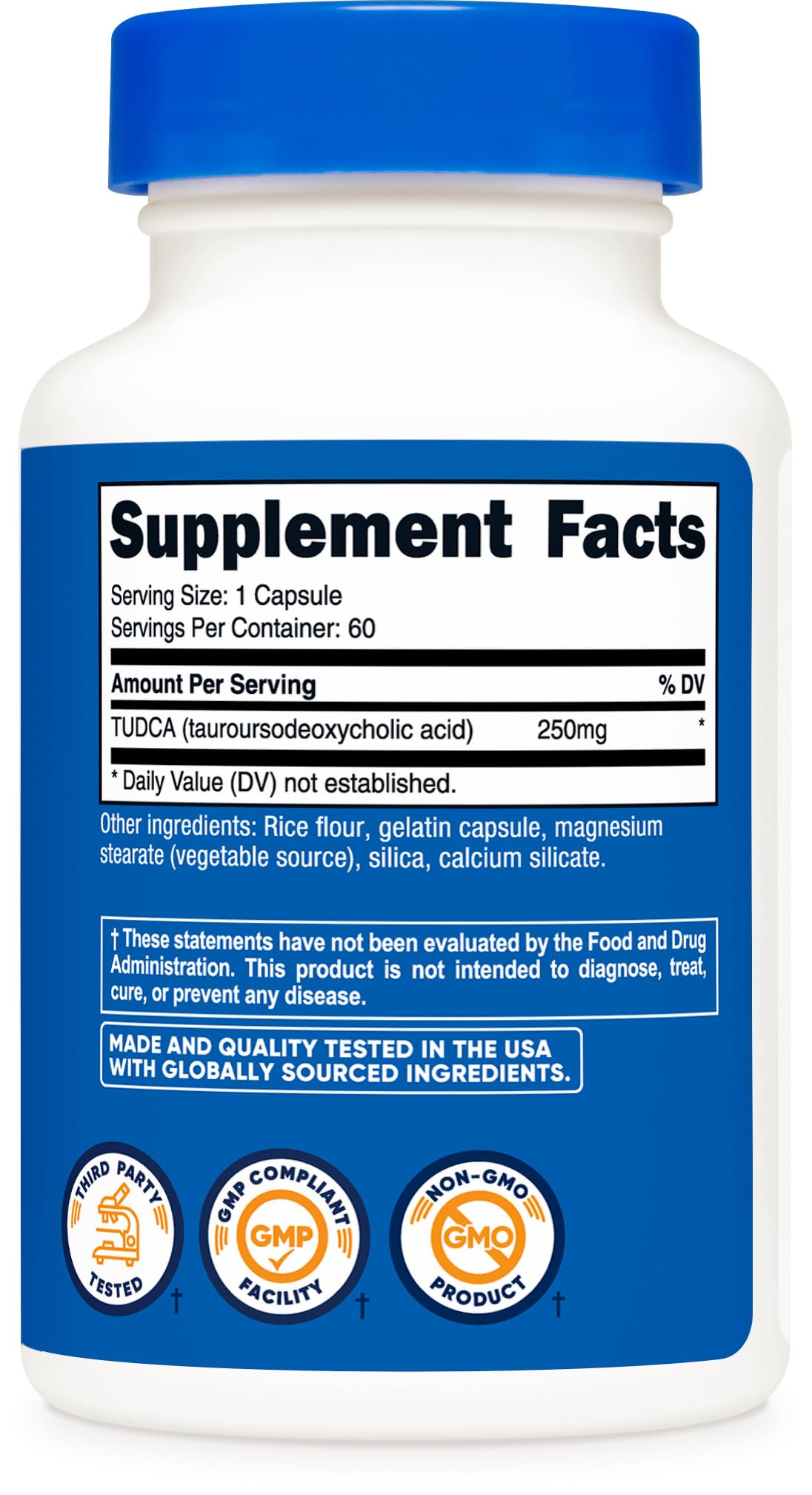Nutricost Tudca 250mg Capsules, 120 Count