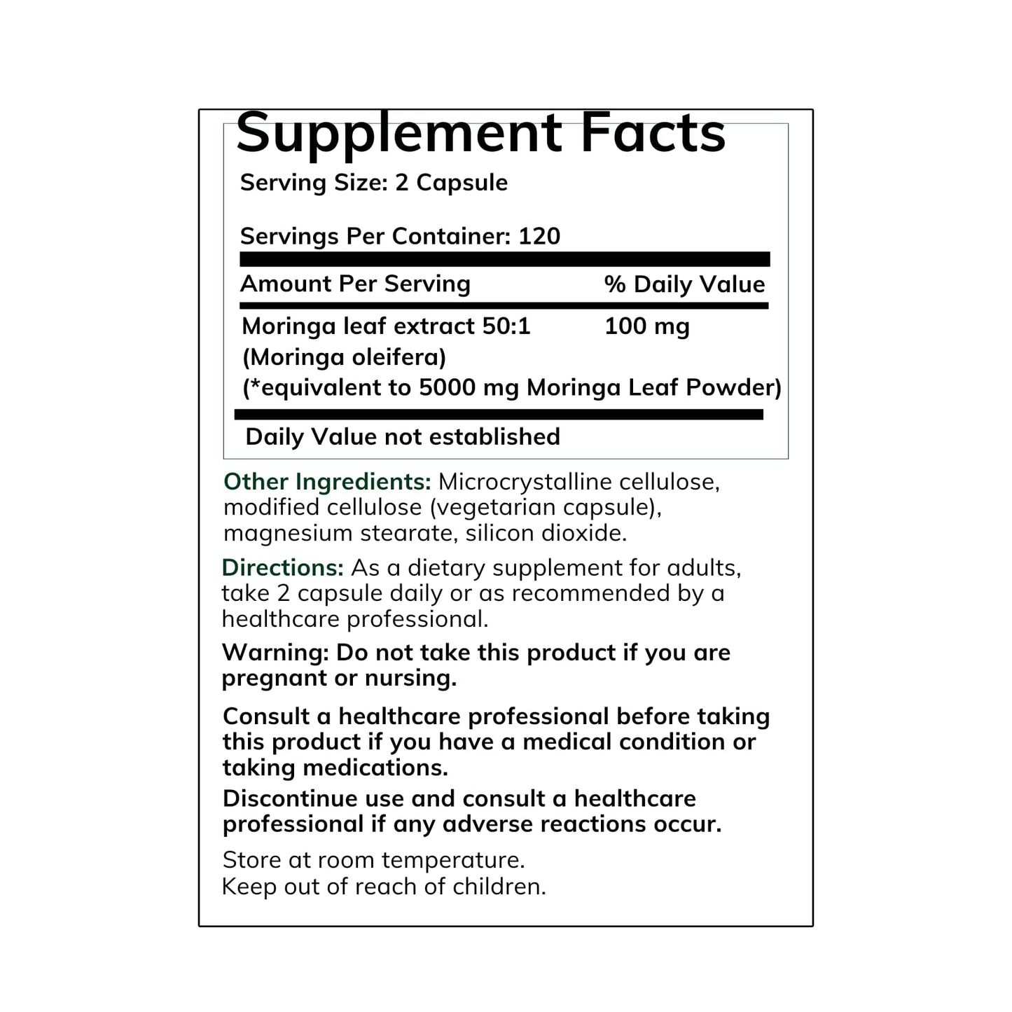 Phillauri Organic Moringa Powder Capsules, 360 Capsules