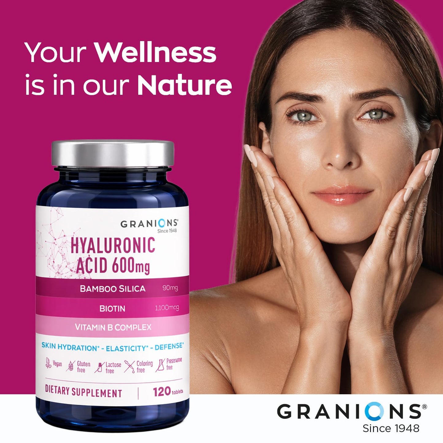 Granions Hyaluronic Acid Supplement 600mg Tablet 120 Tablets