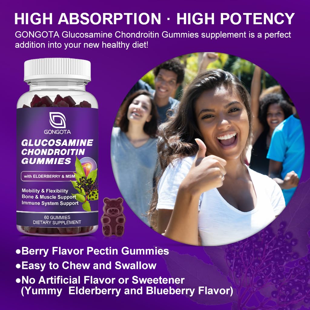 GONGOTA Glucosamine Chondroitin Gummies, 180 Gummies