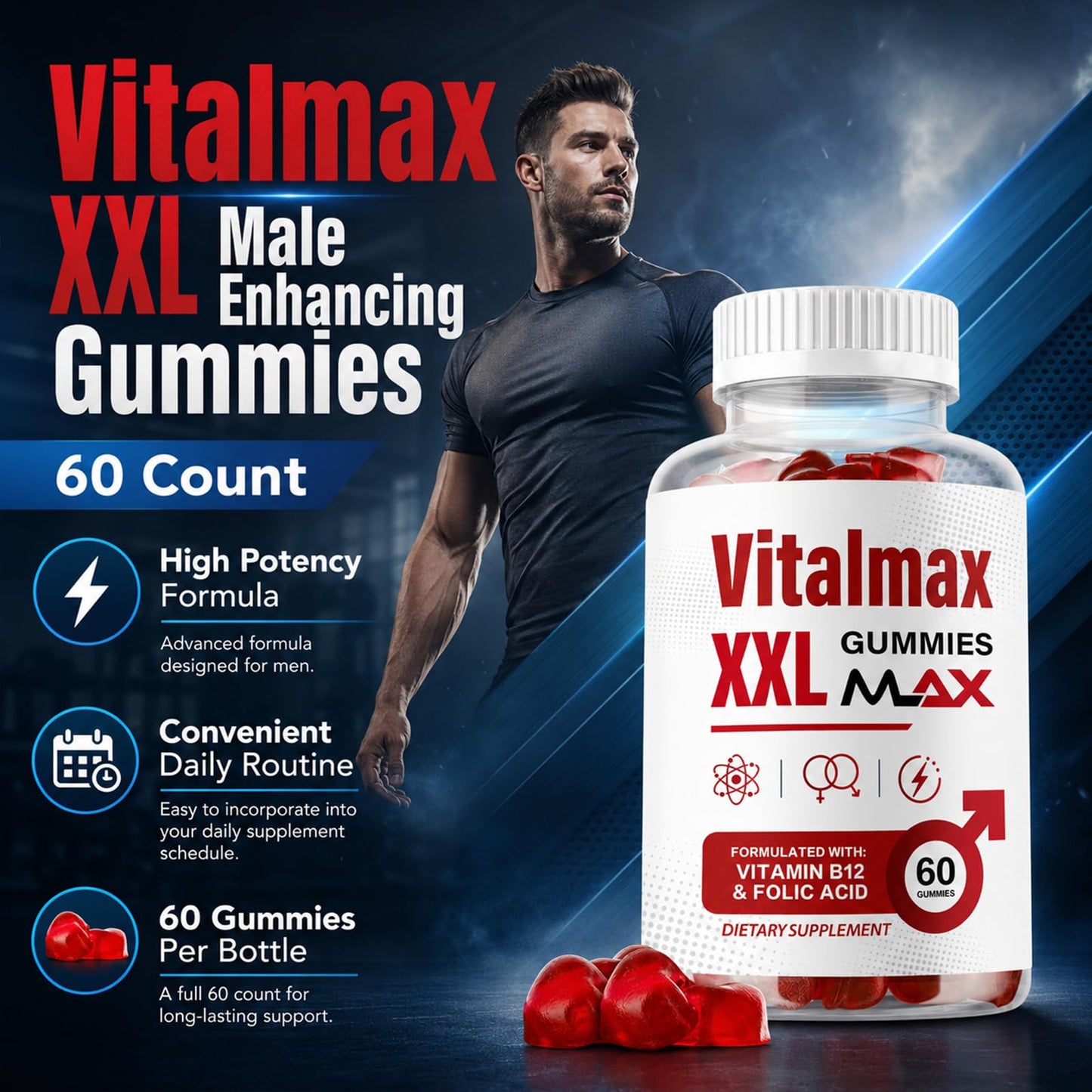 Vitalmax XXL Testosterone Booster Capsule, 1 Count