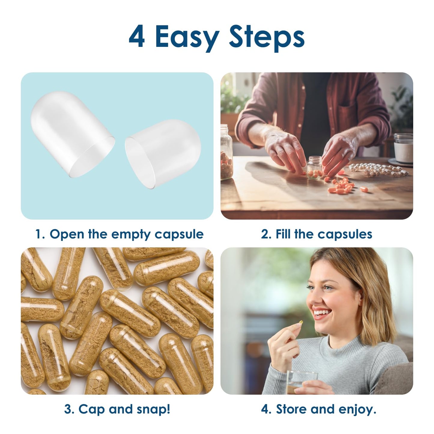 Capsuline Empty Gelatin Capsules Size 00 Separated, Clear, 1000 Count