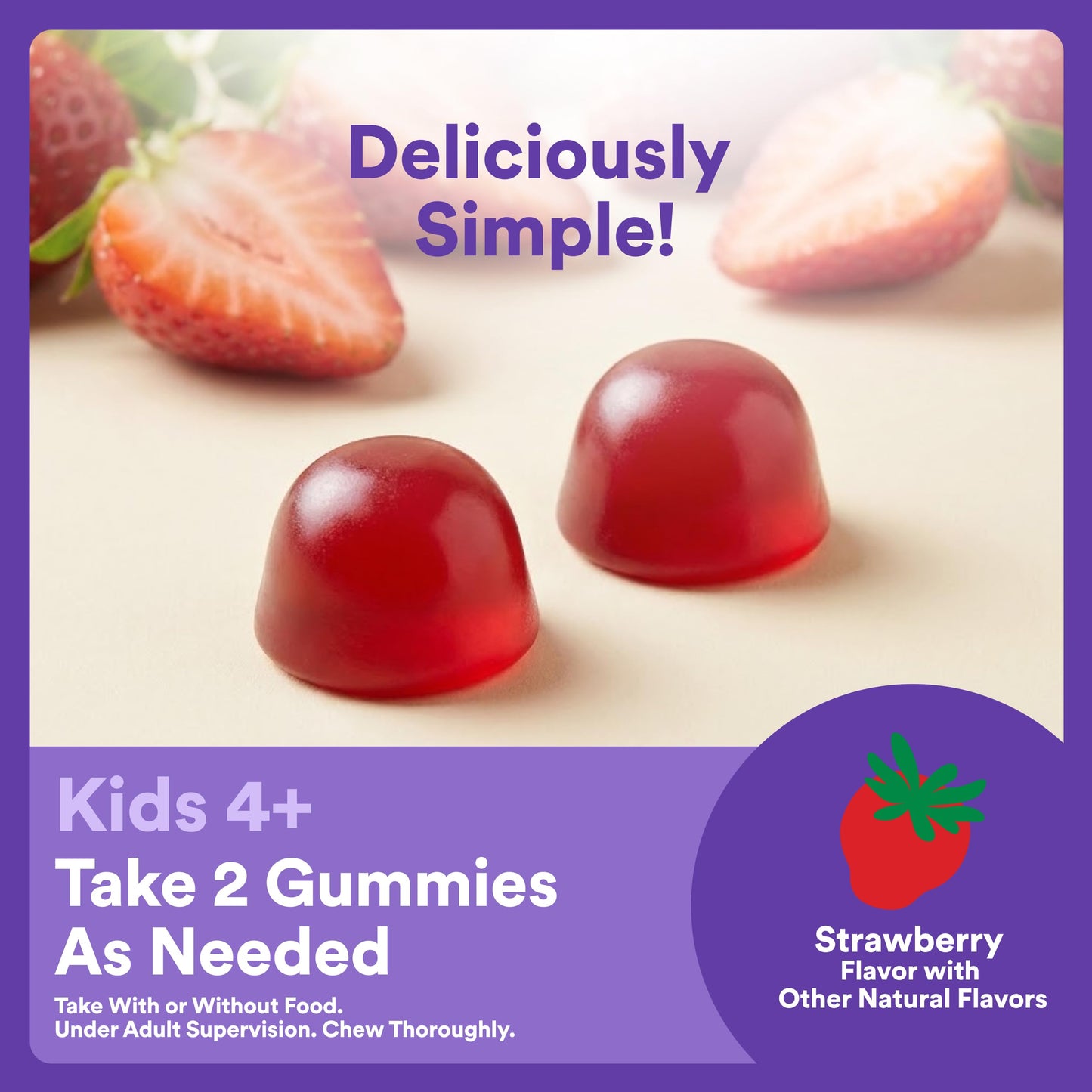 SmartyPants Kids Sleep Zero Melatonin Gummies with L-Theanine, Lemon Balm & Magnesium, 60 Gummies