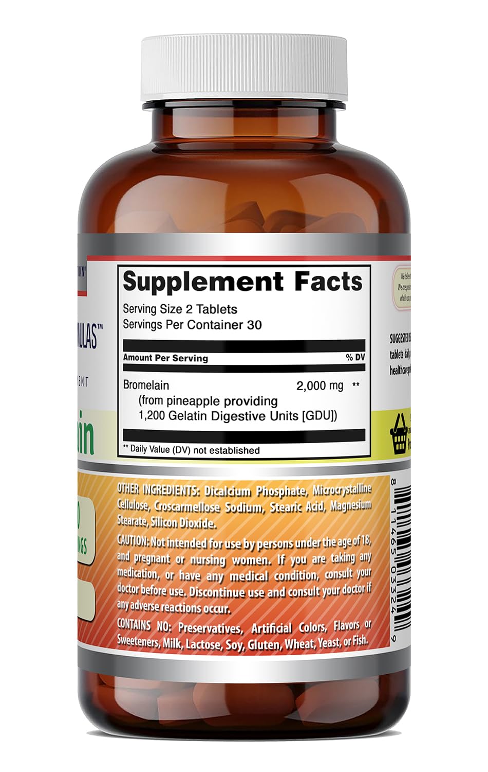 Amazing Nutrition Bromelain 2000 Mg per Serving Tablets, 60 Count