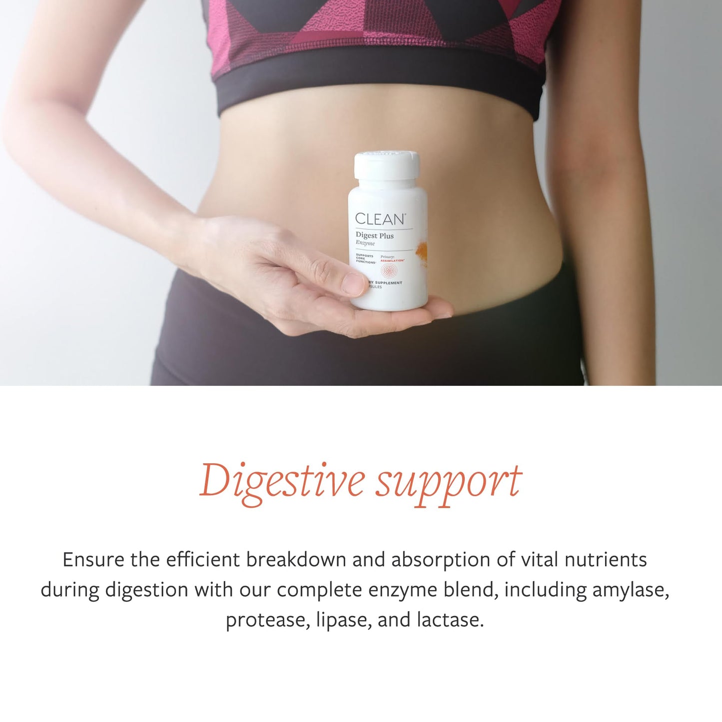 Clean Program Clean Digest Plus Full-Spectrum Digestive Enzymes, Bloating Relief, 60 Capsules