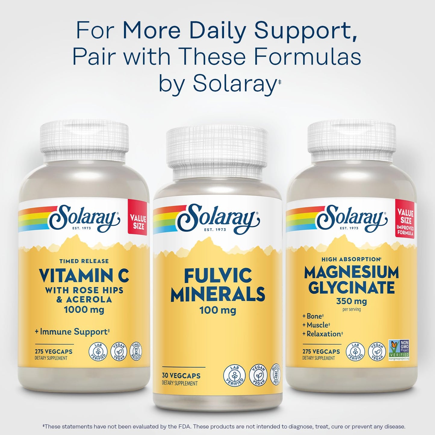 SOLARAY Fulvic Minerals 100mg Shilajit Mineral Complex Capsule, 30 VegCaps
