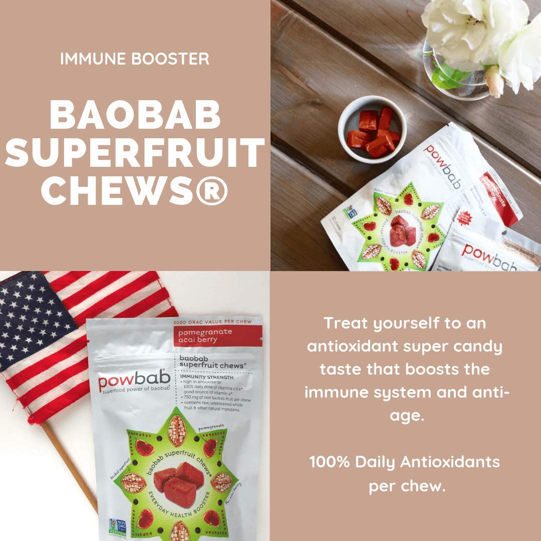 Powbab Baobab Superfruit Chews Gummy 30 Count