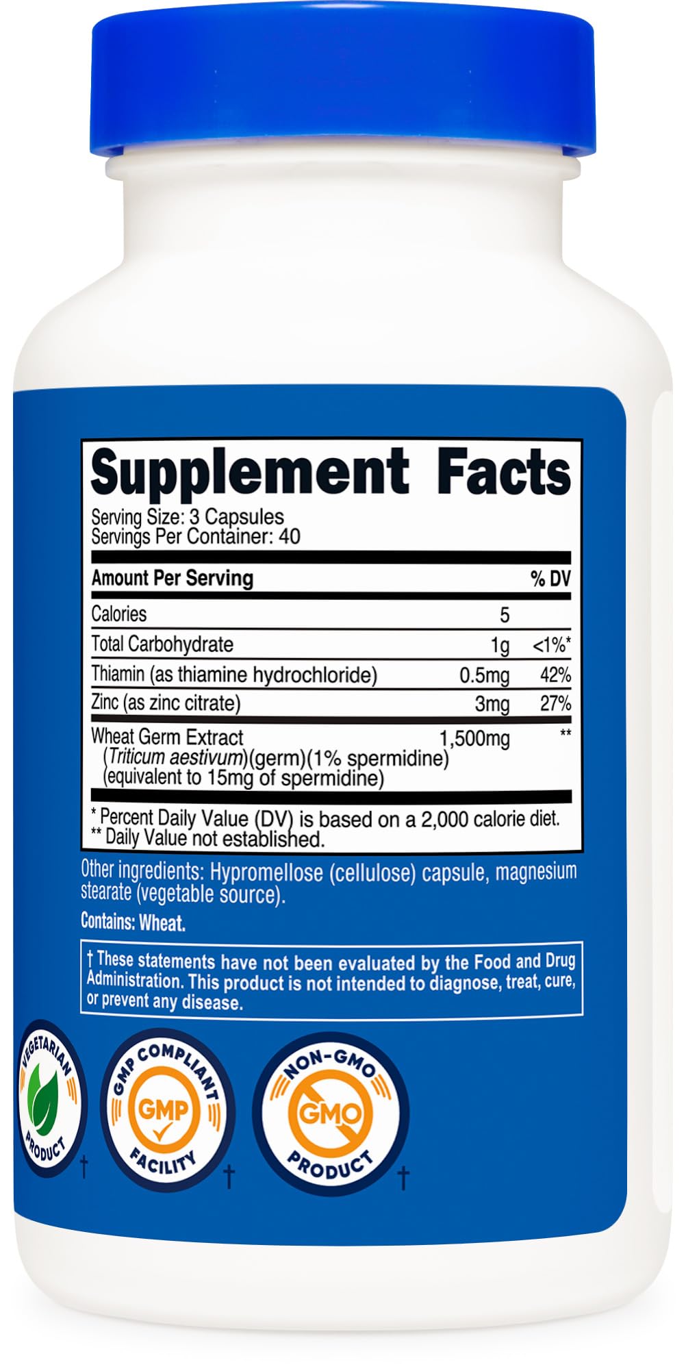 Nutricost Spermidine Wheat Germ Extract Supplement 120 Capsules