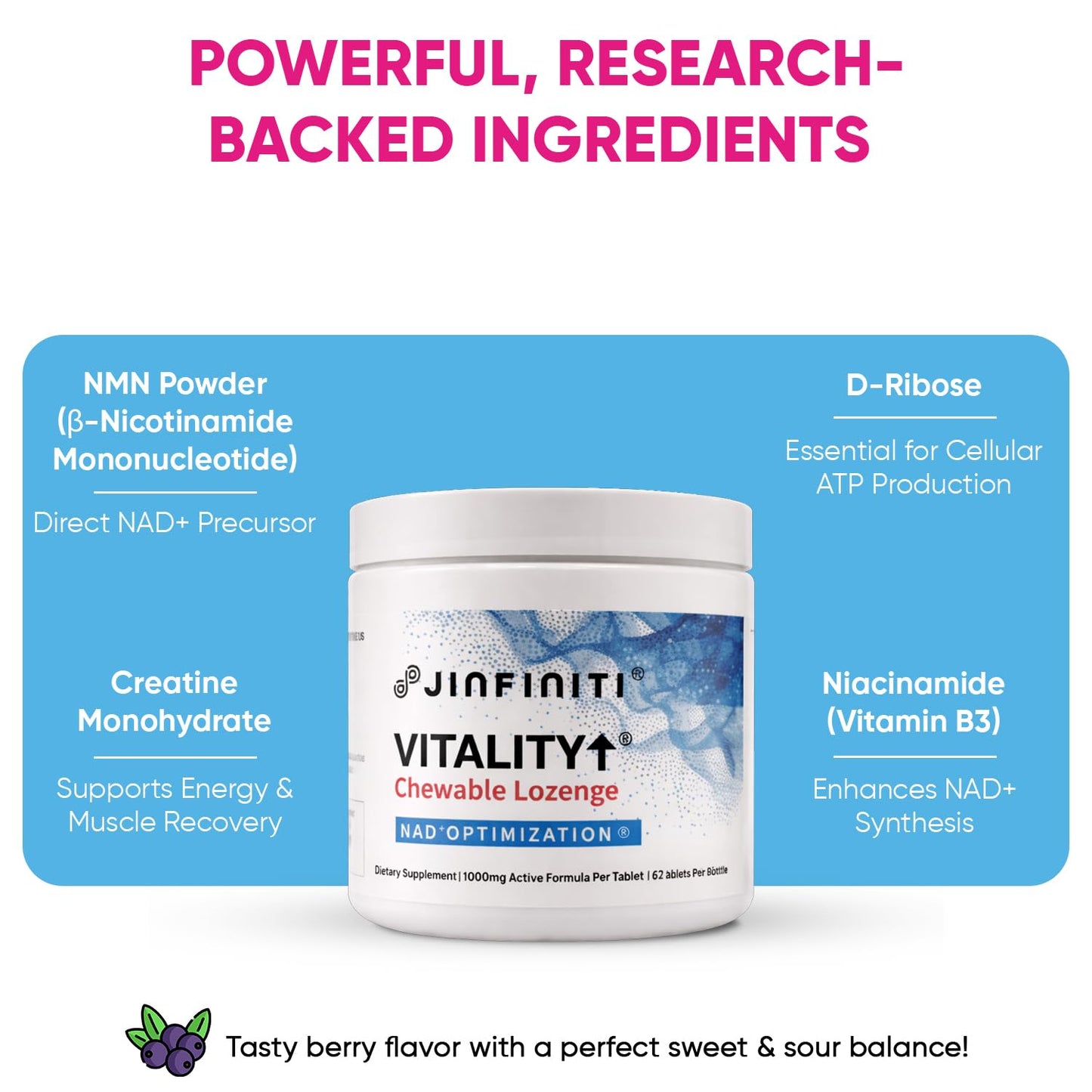 Jinfiniti Vitality NAD+ Optimization Tablet 60 Count