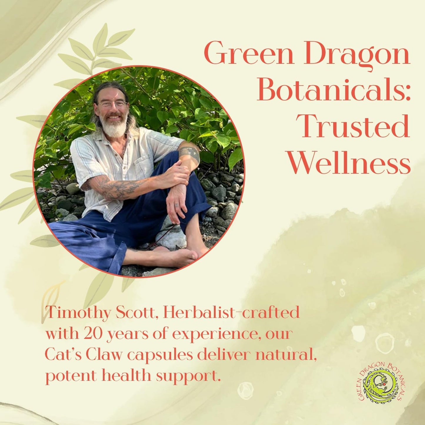 Green Dragon Botanicals Cat’s Claw (Uncaria Tomentosa) Vine Bark 500 mg Capsules, 100 Count