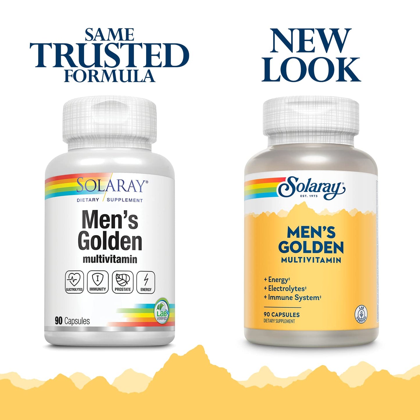 SOLARAY Men's Golden Multi-Vitamin Capsules, 90 Capsules
