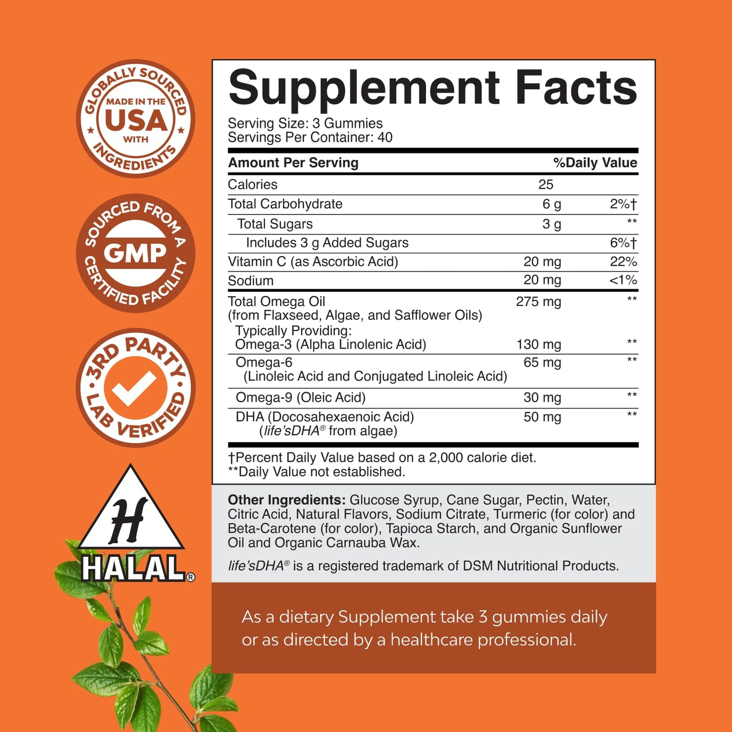 Natures Craft Omega-3 Gummies for Adults Gummy 120 Count