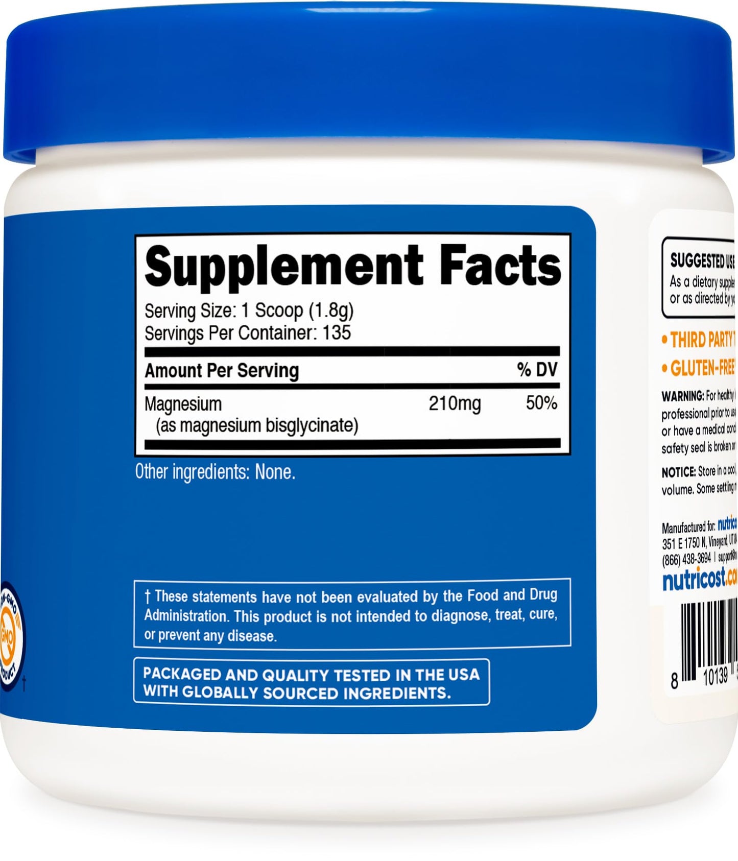 Nutricost Magnesium Glycinate Powder, 8.82 oz