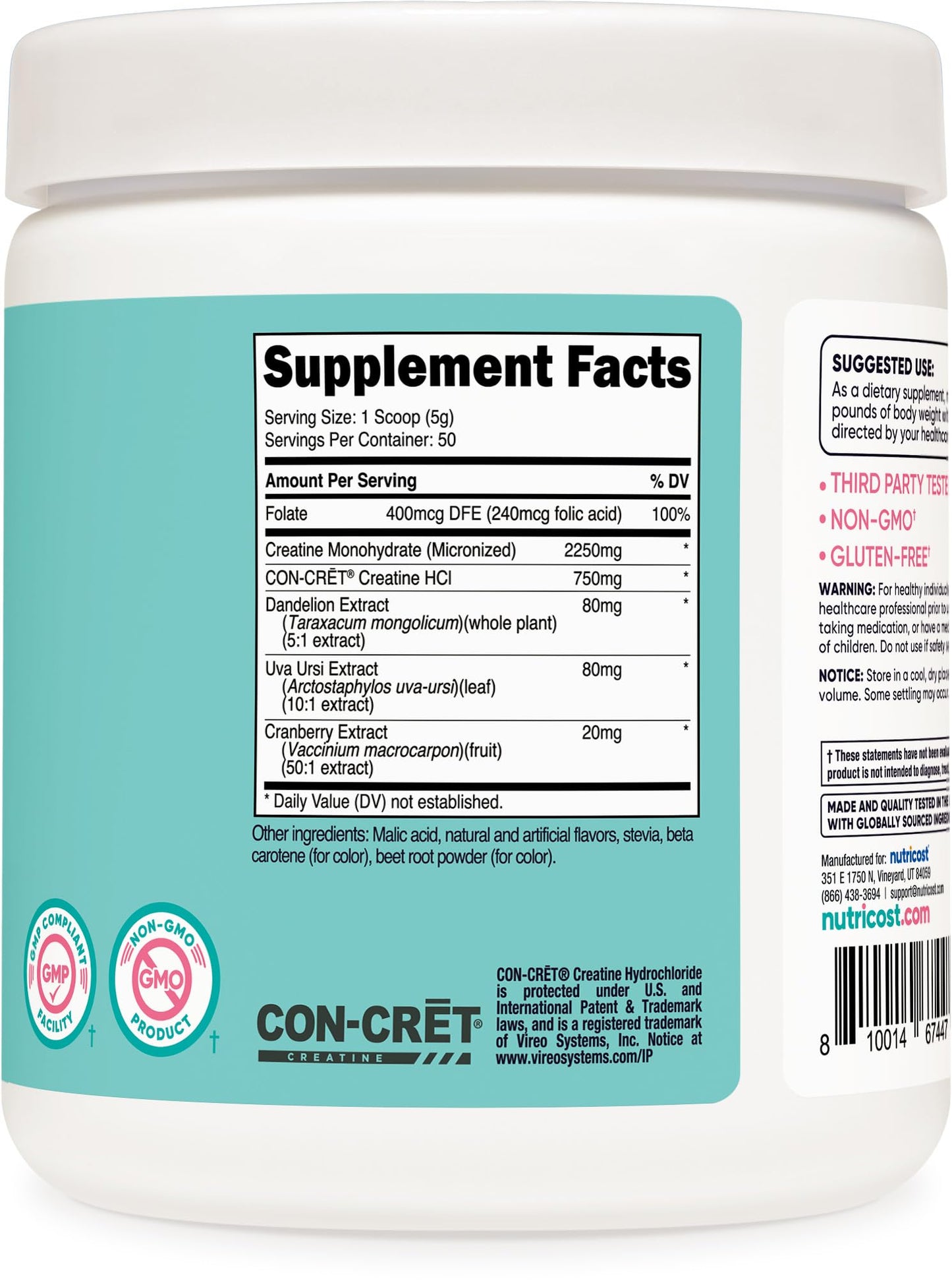 Nutricost Creatine Monohydrate Powder 9.2 Ounces