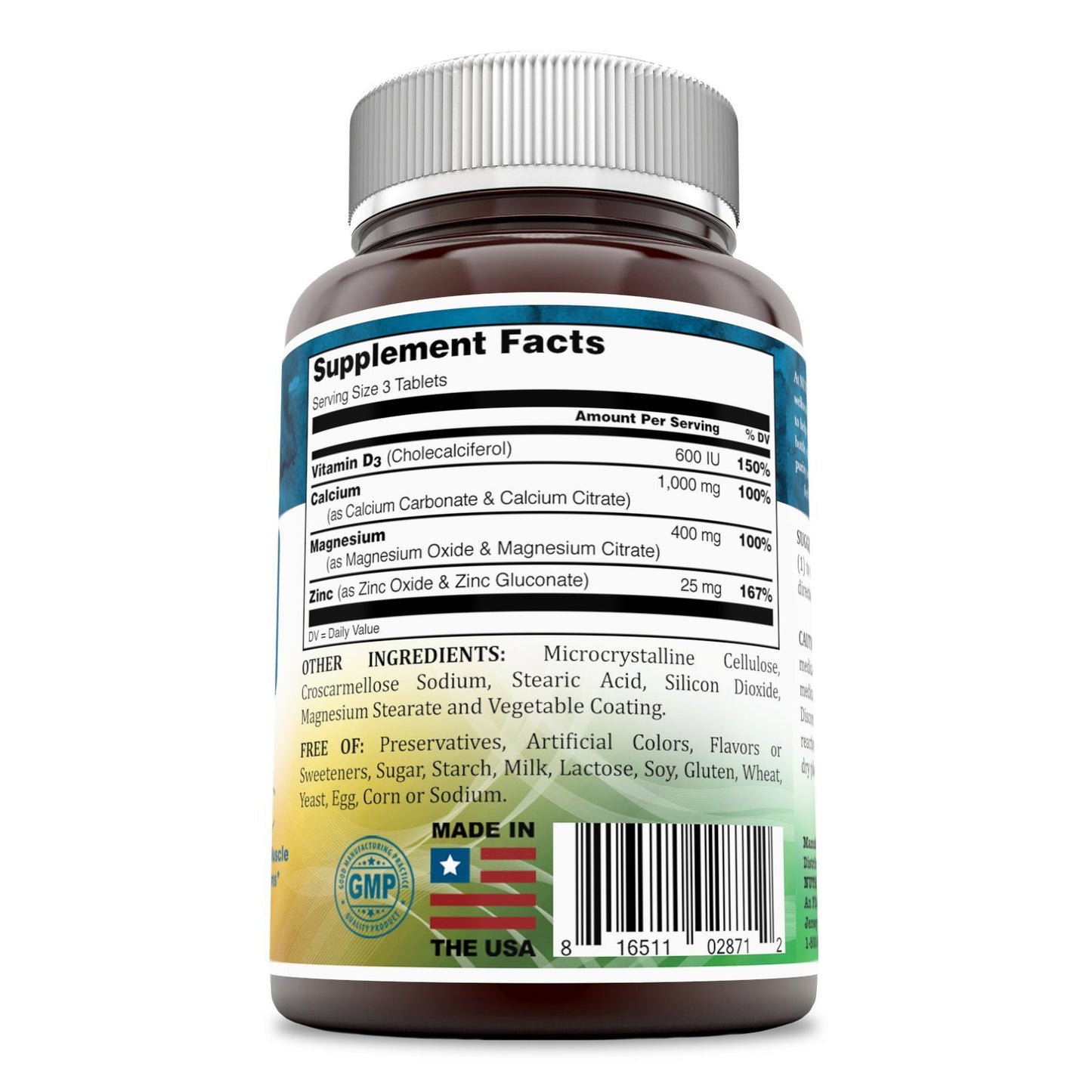 Nutri Essentials Calcium Magnesium Zinc + Vitamin D3 Tablets, 300 Count