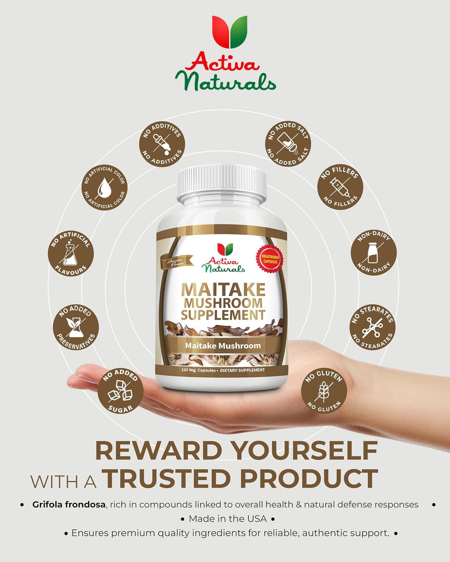 Activa Naturals Maitake Mushroom 120 Capsules