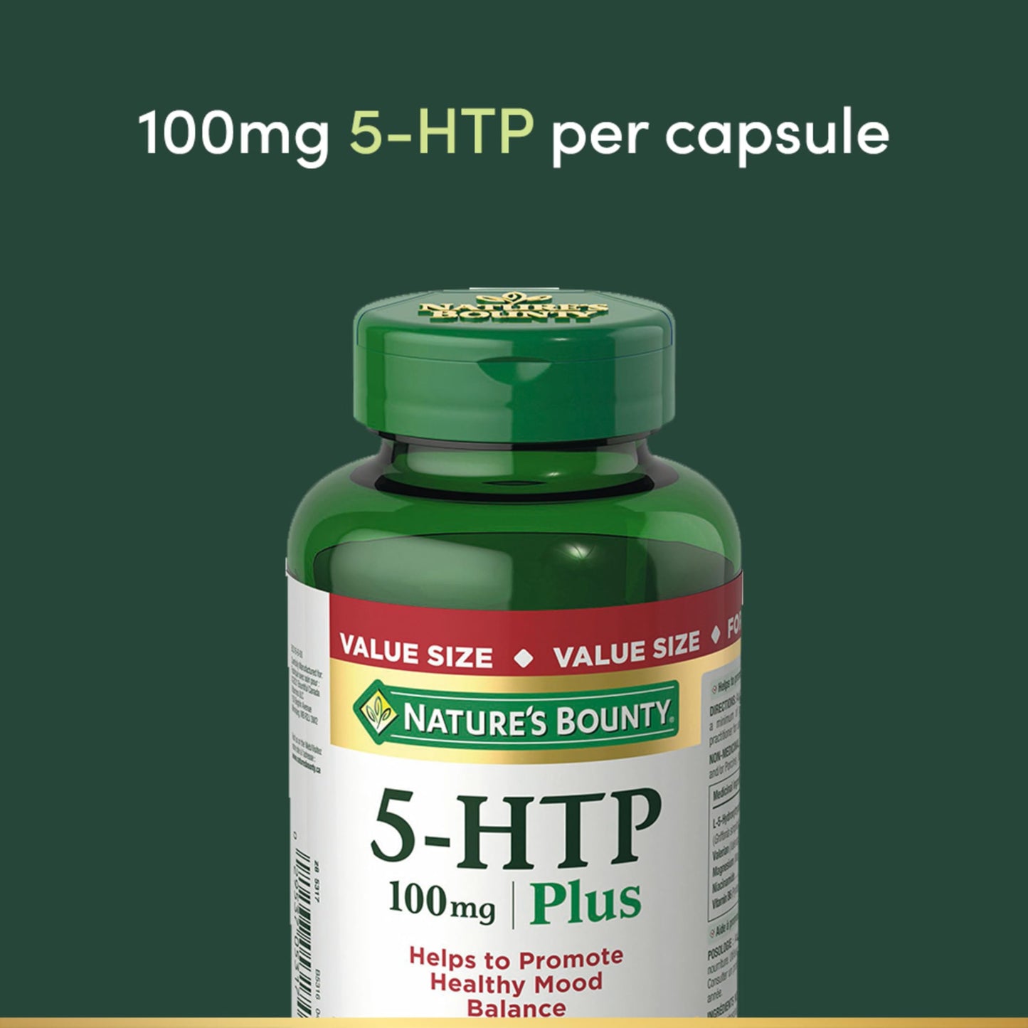 Nature's Bounty 5-HTP 100mg Capsule, 120 Count