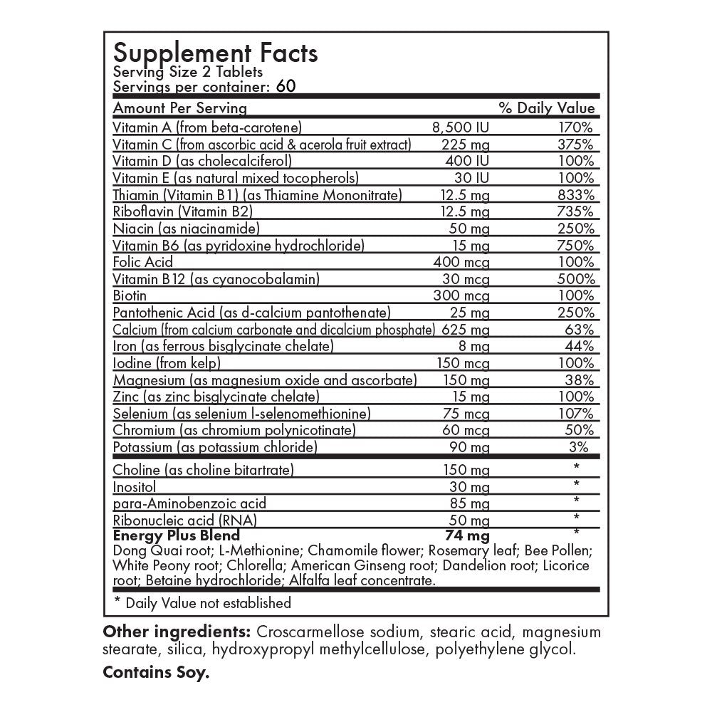 Futurebiotics Energy Plus Multi Vitamin Tablet, 120 Tablets