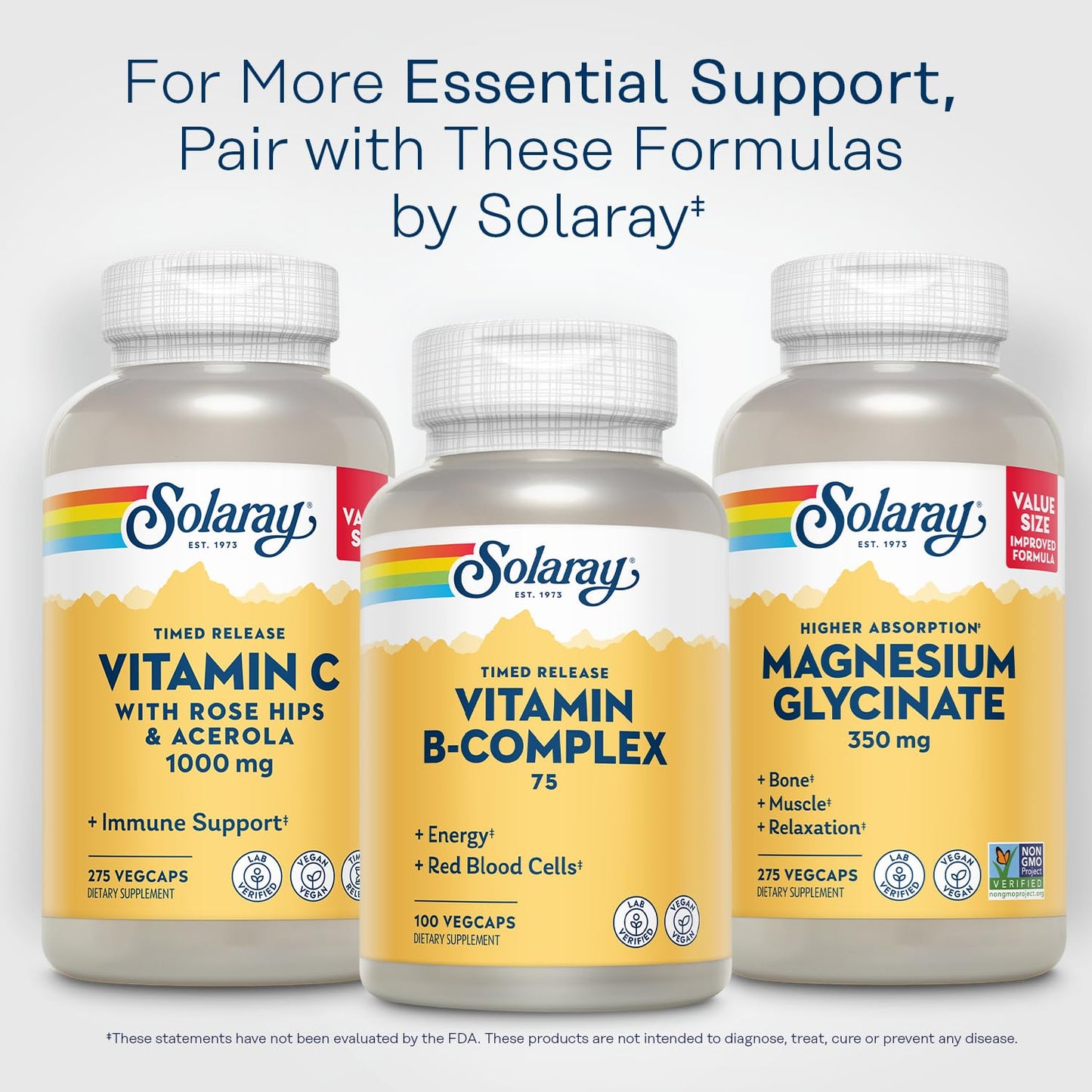 Solaray Vitamin B-Complex 75mg Two-Stage Timed-Release Capsule 100 Count