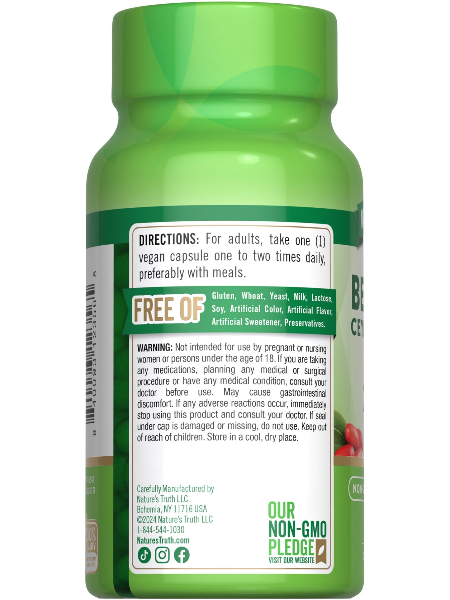 Nature's Truth Berberine with Ceylon Cinnamon Complex Capsules 50 Count