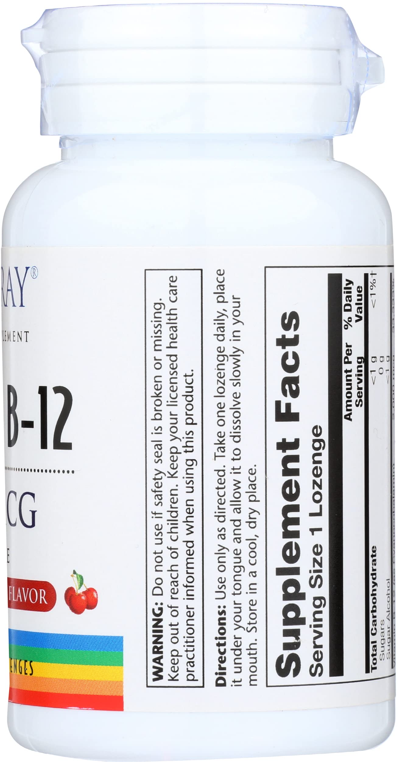 Solaray Vitamin B12 2000mcg Lozenge, 90 Count