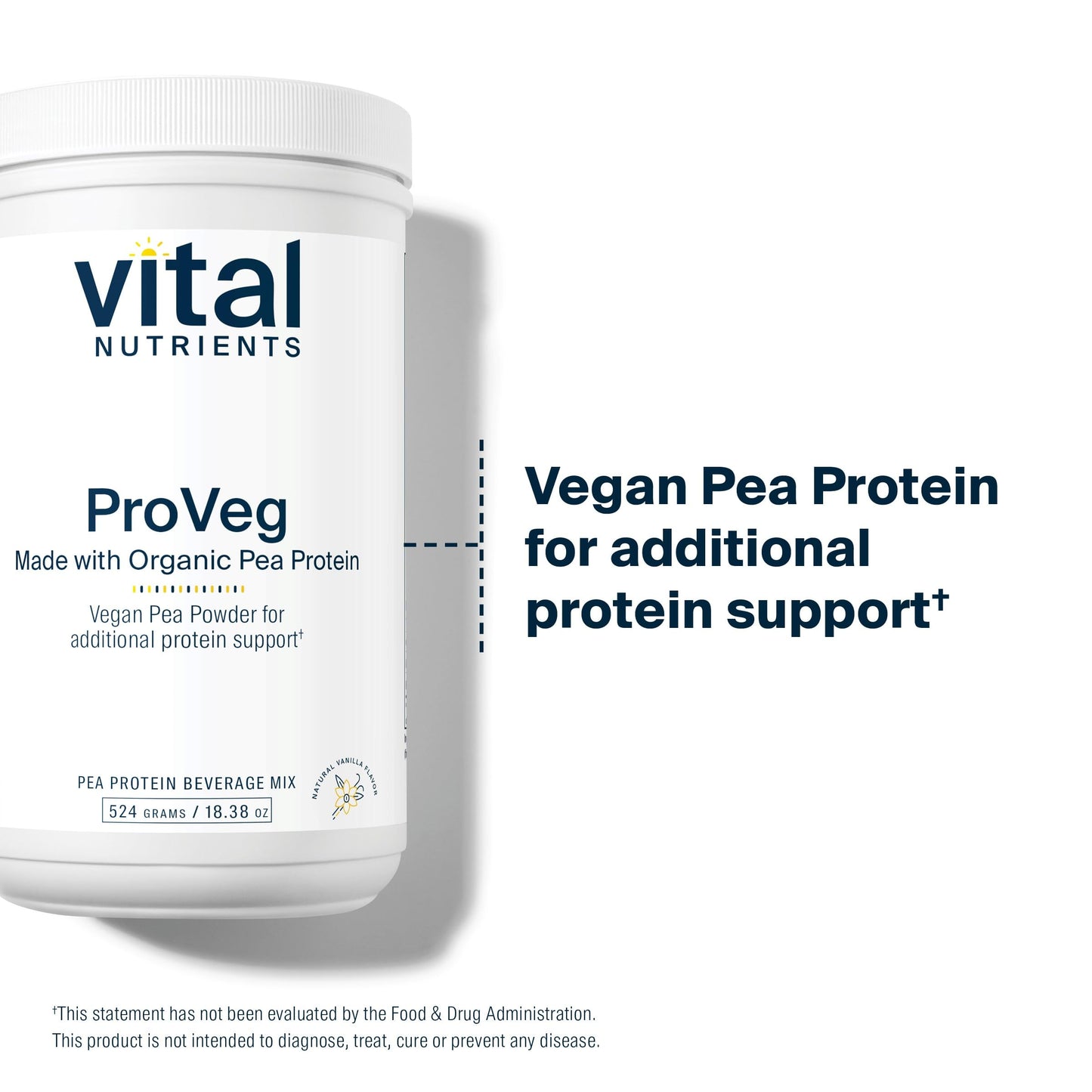 Vital Nutrients ProVeg Organic Pea Protein Powder 18.48 oz