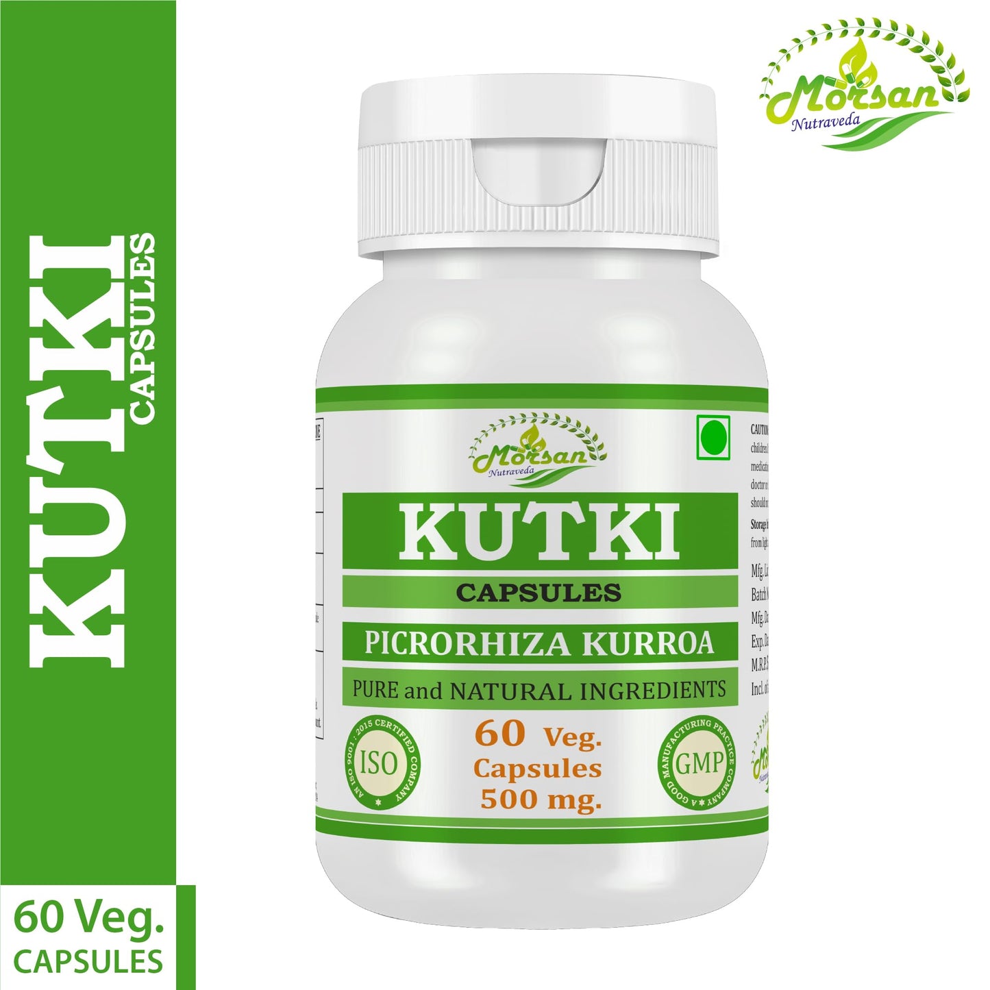 Morsan Nutraveda Picrorhiza Kurroa (Kutki) Capsules, 120 Count, 500 mg