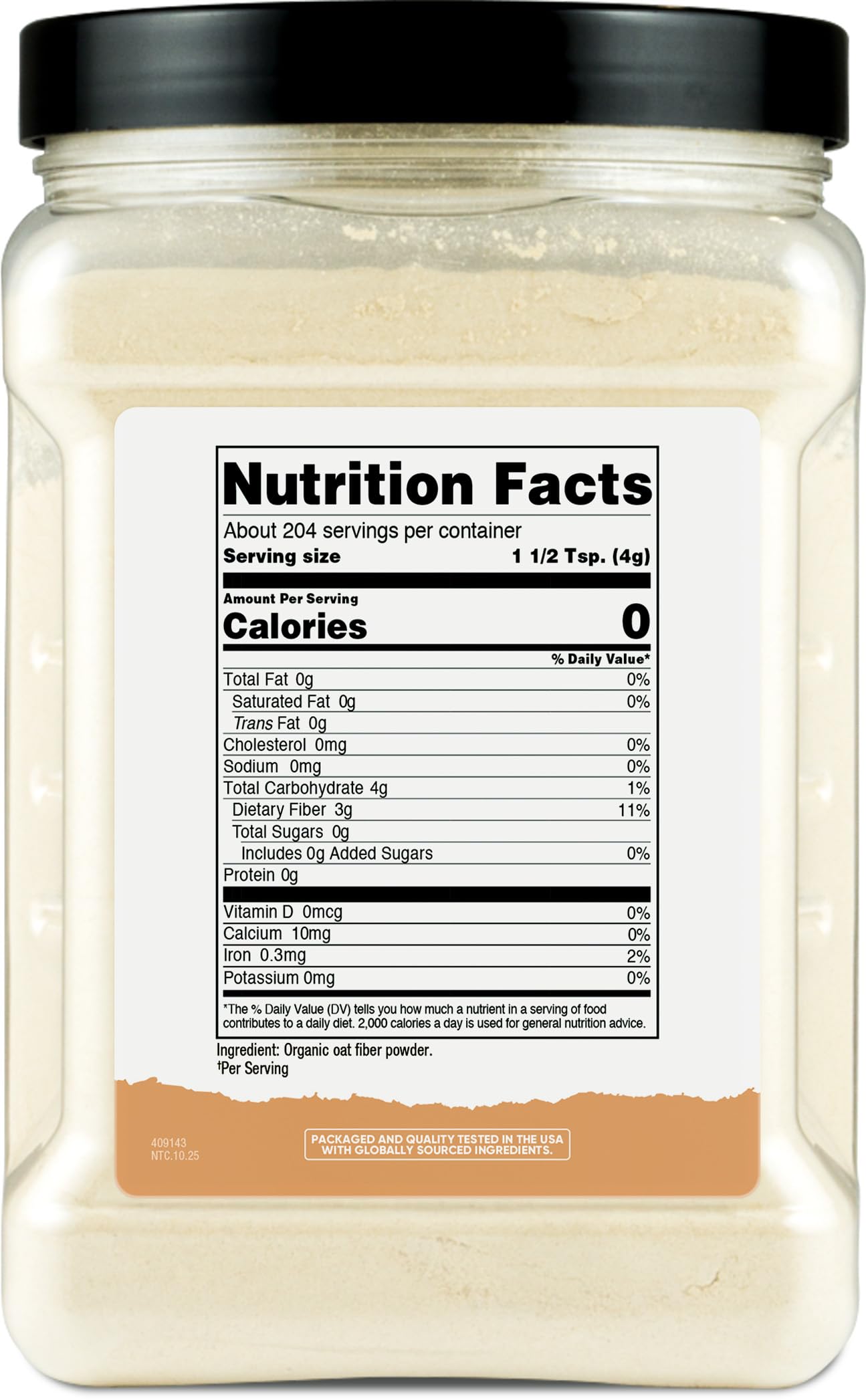 Nutricost Pantry Organic Oat Fiber Powder, 29.1 Ounce