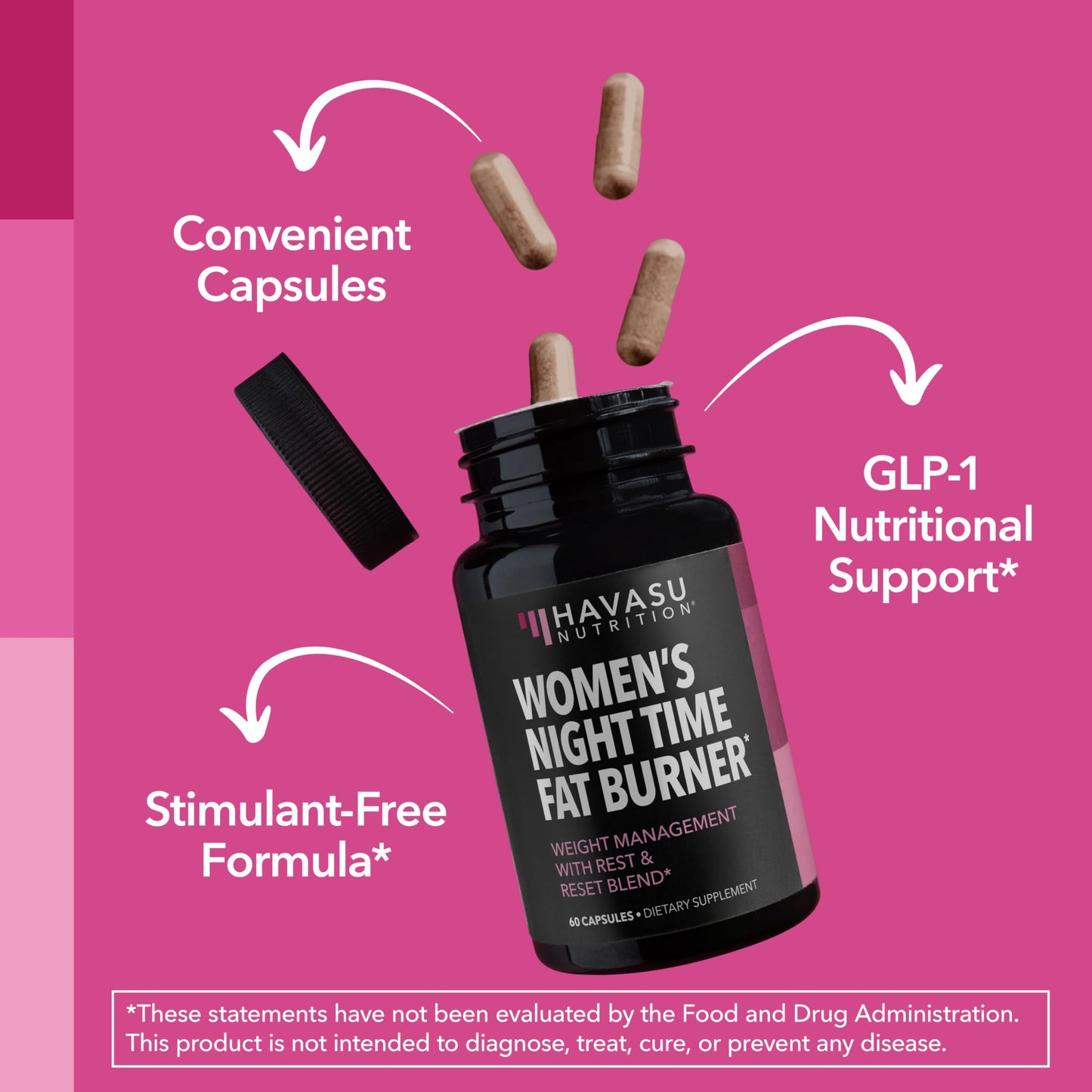 HAVASU NUTRITION Night Time Fat Burner for Women Capsules 60 Count