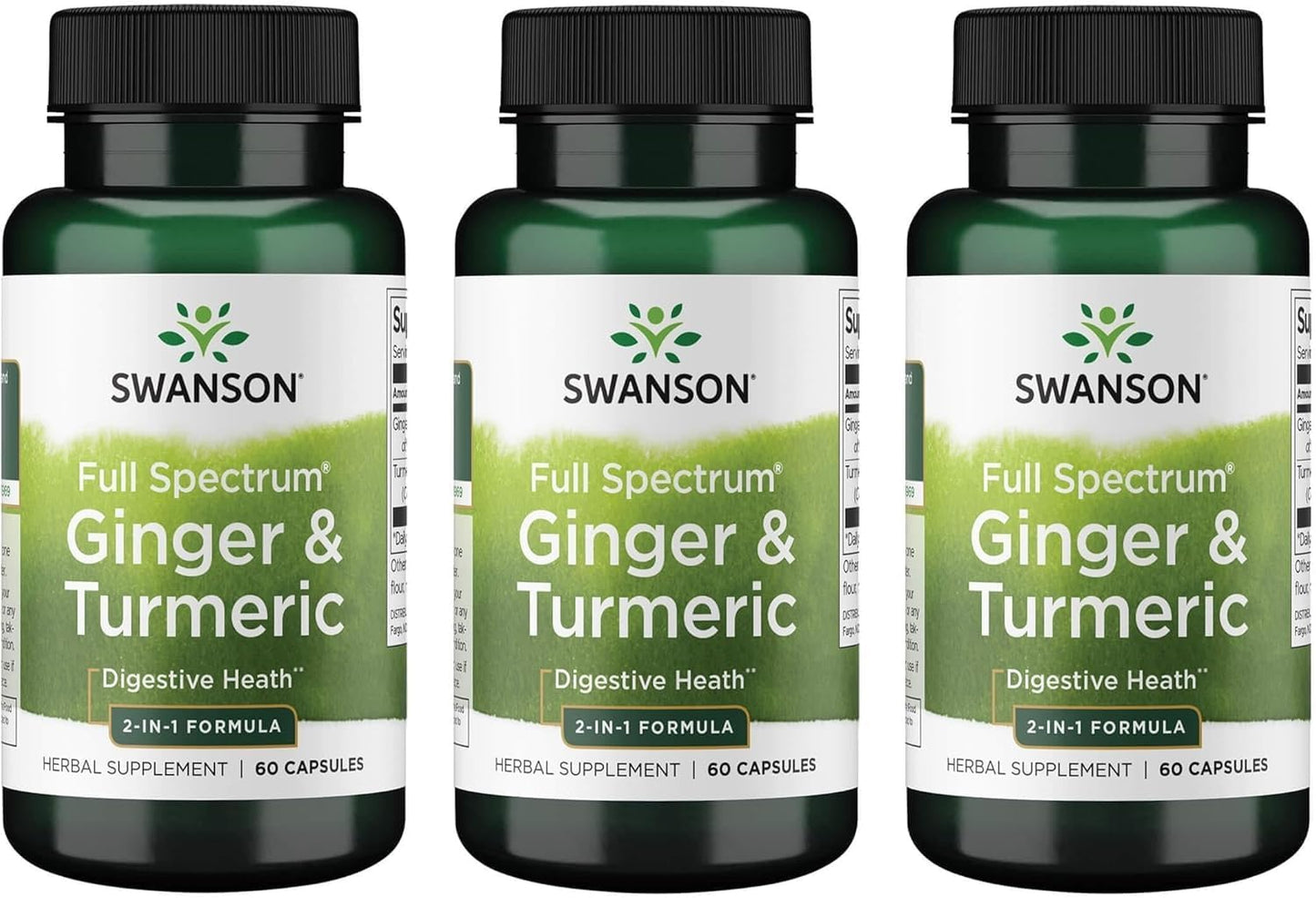 Swanson Full Spectrum Ginger & Turmeric Capsules, 180
