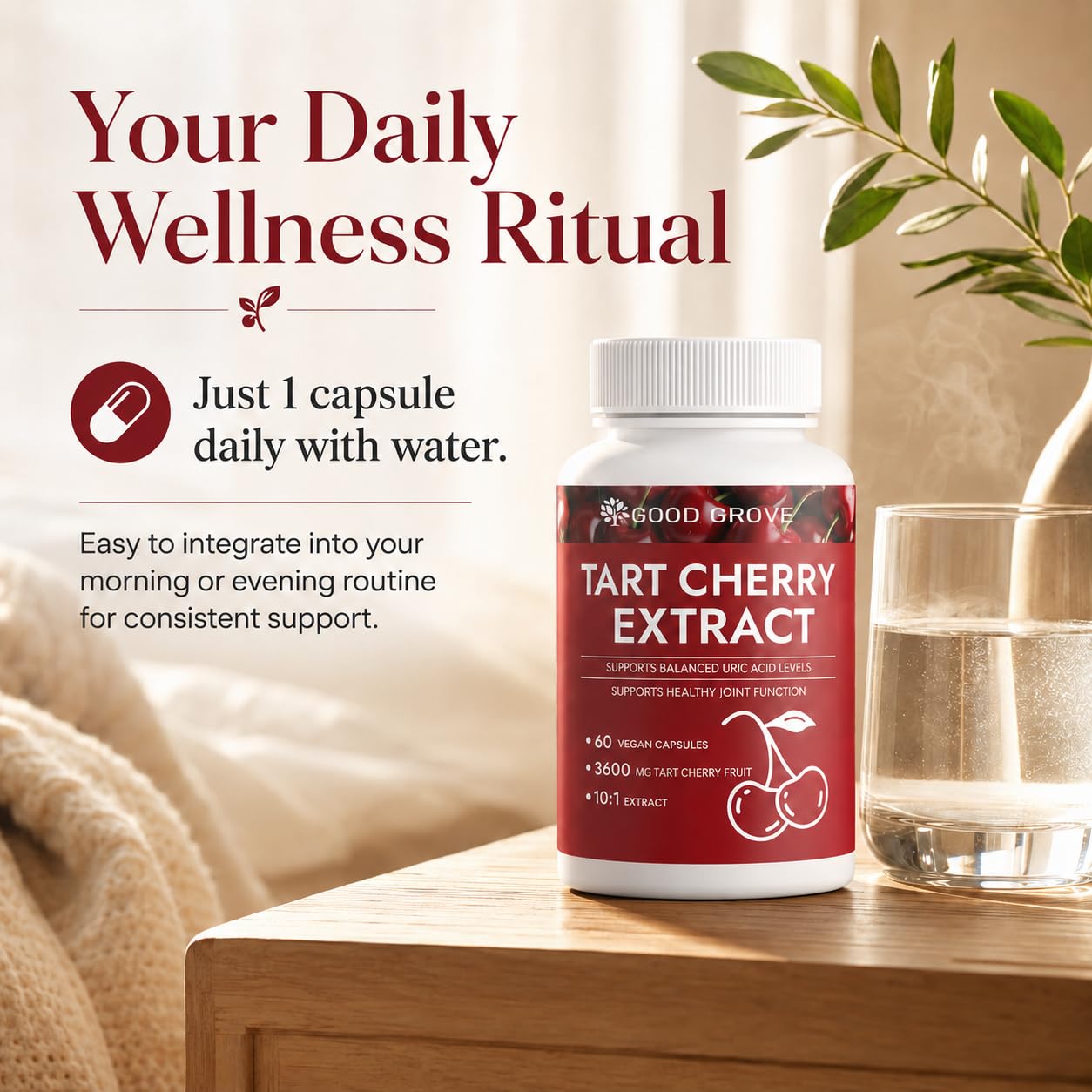 Vitalleap GoodGrove Tart Cherry Extract Capsules, 60 Count