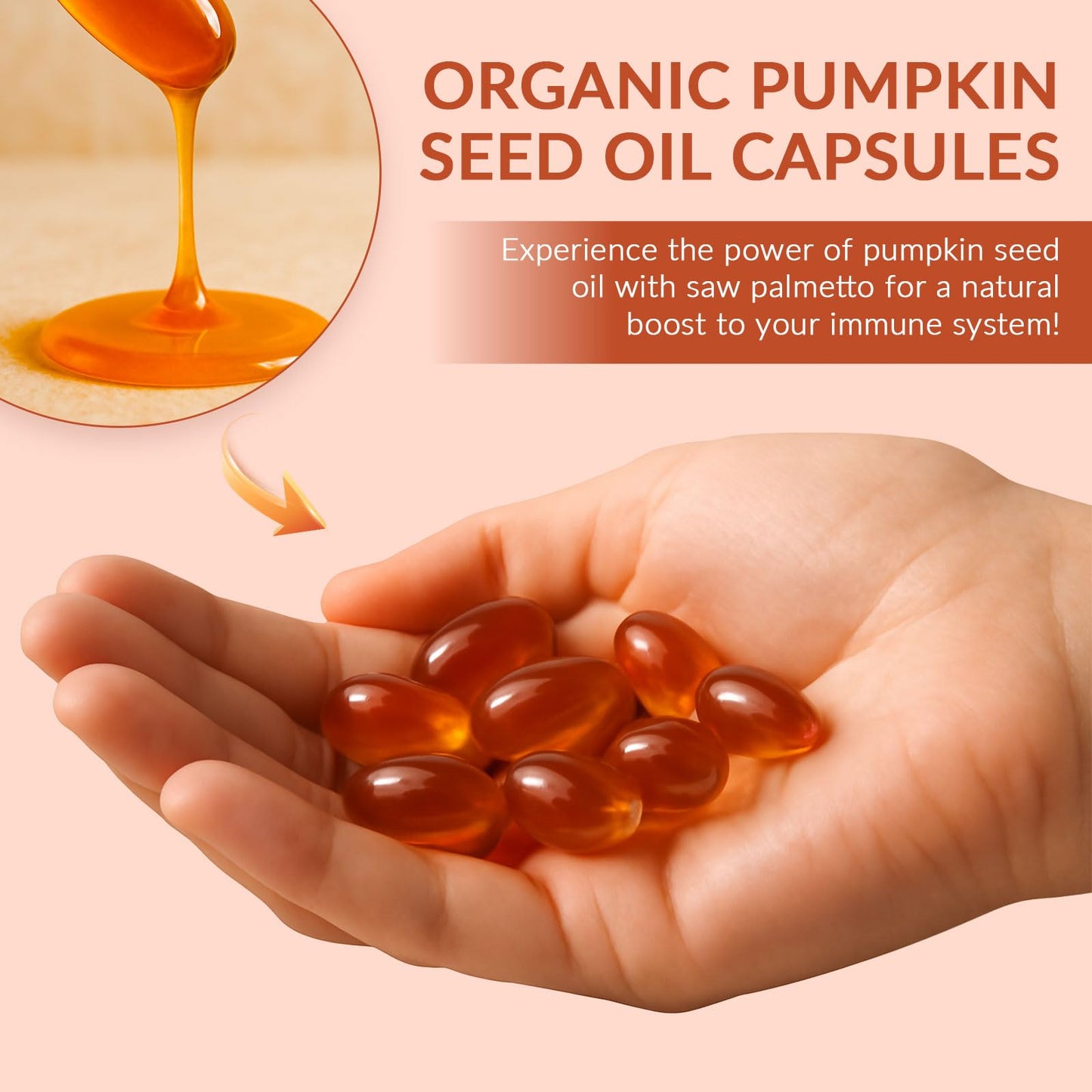 ARSYCHLL Pumpkin Seed Oil with Saw Palmetto Capsules, 300 Count