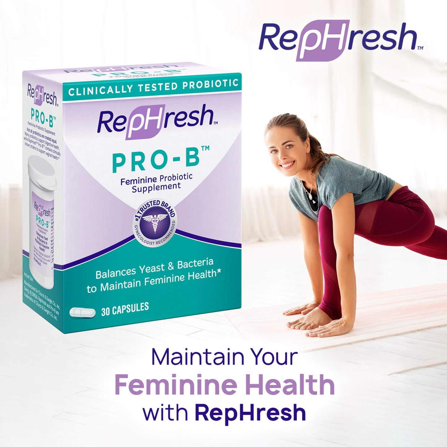 Rephresh Pro-B Vaginal Probiotic Supplement Capsule, 30 Count