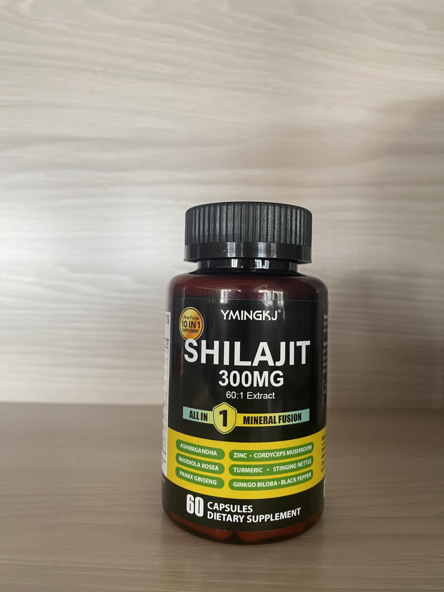 YMINGKJ Shilajit 10 in 1 Supplement Capsules, 60 Count