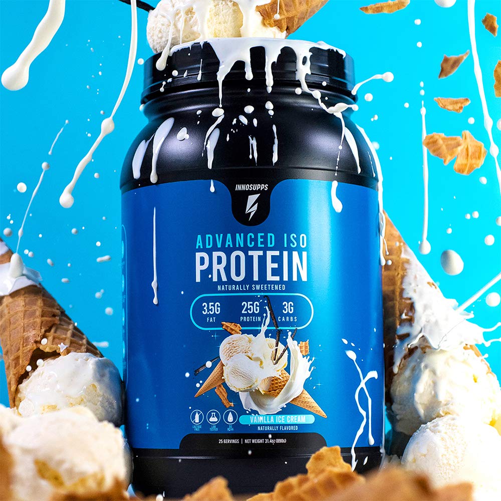 InnoSupps Advanced Iso Protein Whey Isolate Protein Powder Vanilla Ice Cream 31.4 oz