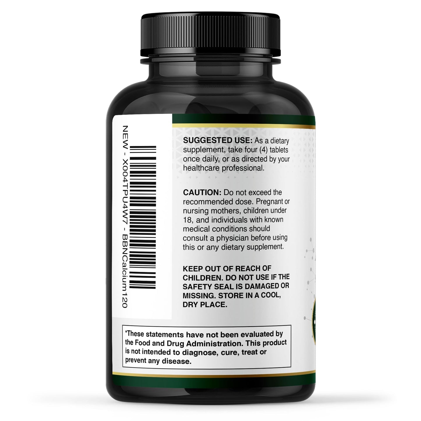 Built by Nature Calcium Supplement for Women 1200mg with Vitamin D3 Tablet, 120 Tablets