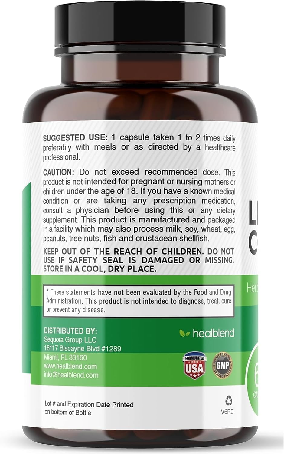 healblend Mushroom Complex Extract with Lion's Mane Fruiting Body Capsules, 60 Count