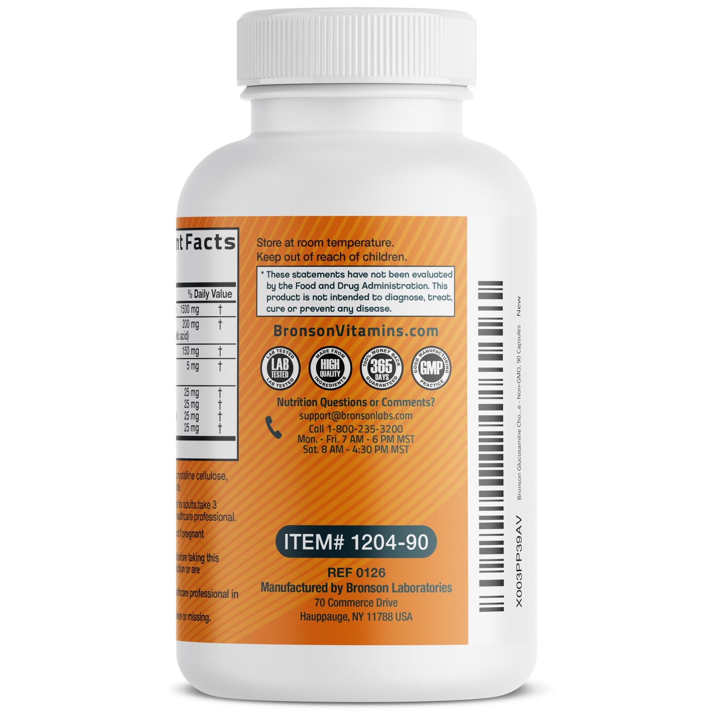Bronson Glucosamine Chondroitin Turmeric & MSM Advanced Joint & Cartilage Formula, 90 Capsules