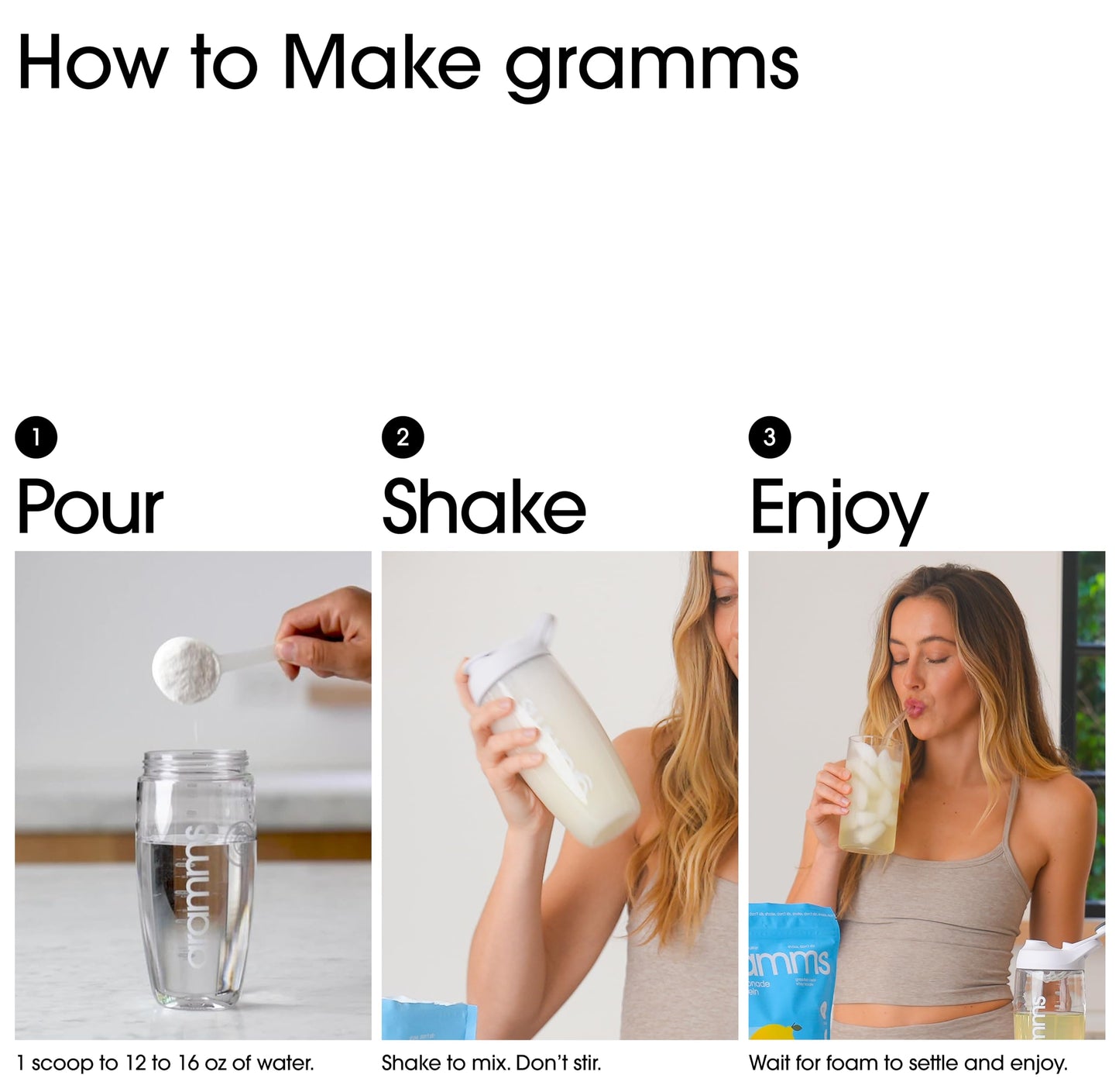 GRAMMS Clear Protein Powder Packets 0.89 oz Pack of 10