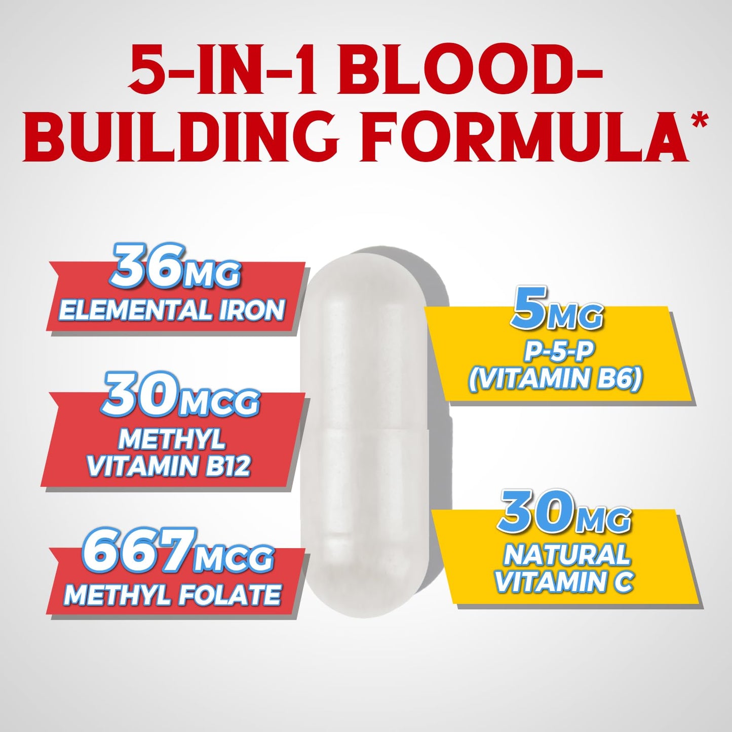 Vitalibre Iron Complex Supplement 60 Capsules & Vitamin D3 K2 Supplement 90 Softgels, 150 Count