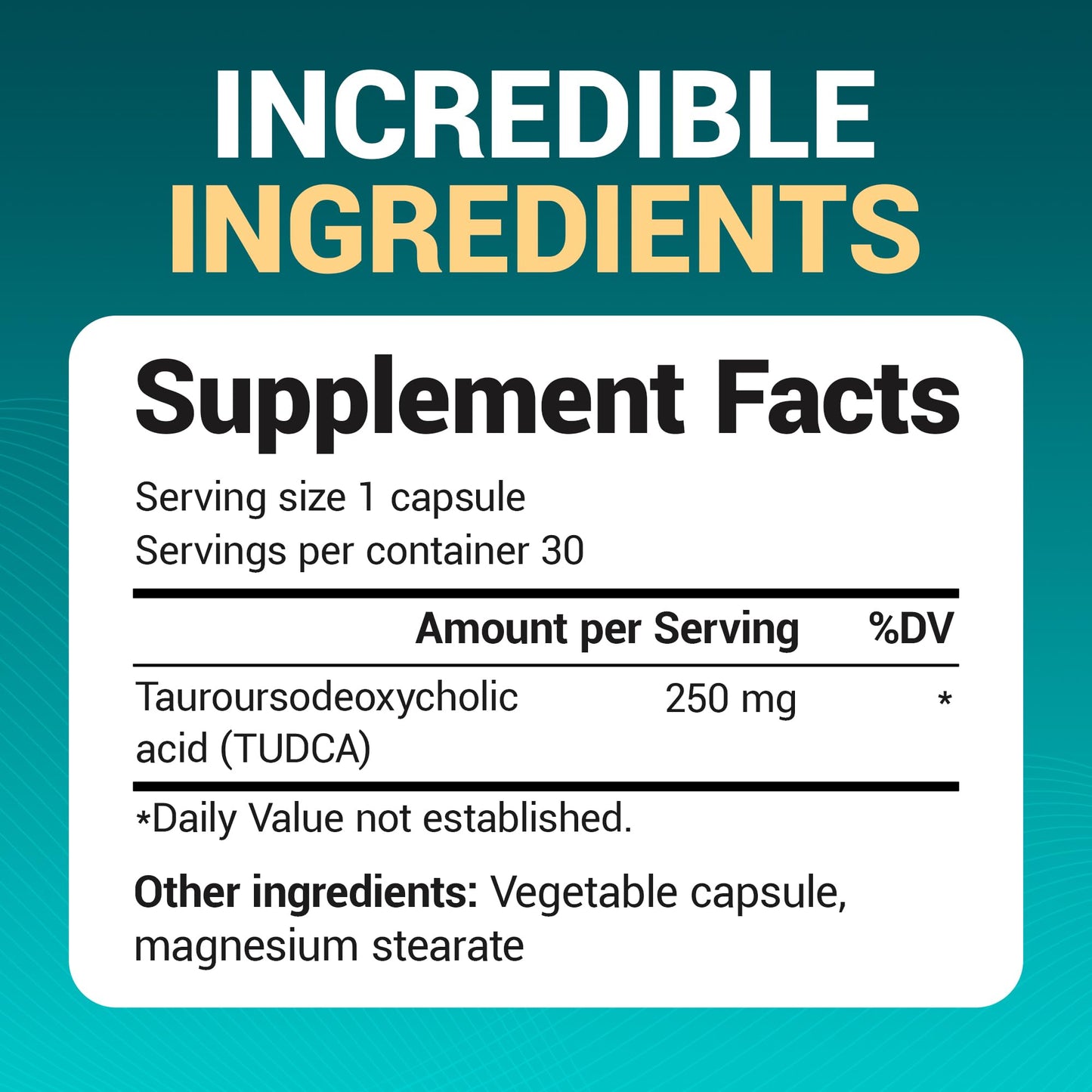 Dr. Berg Nutritionals TUDCA Supplement (Tauroursodeoxycholic Acid) Capsules, 30 Count