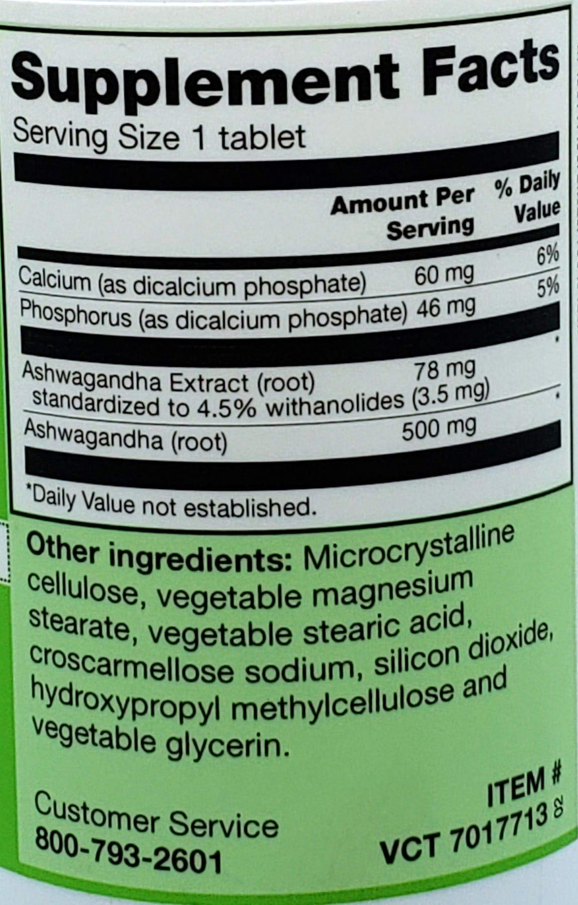 Vitacost Brand Ashwagandha Complex 578 mg Tablets 120 Count